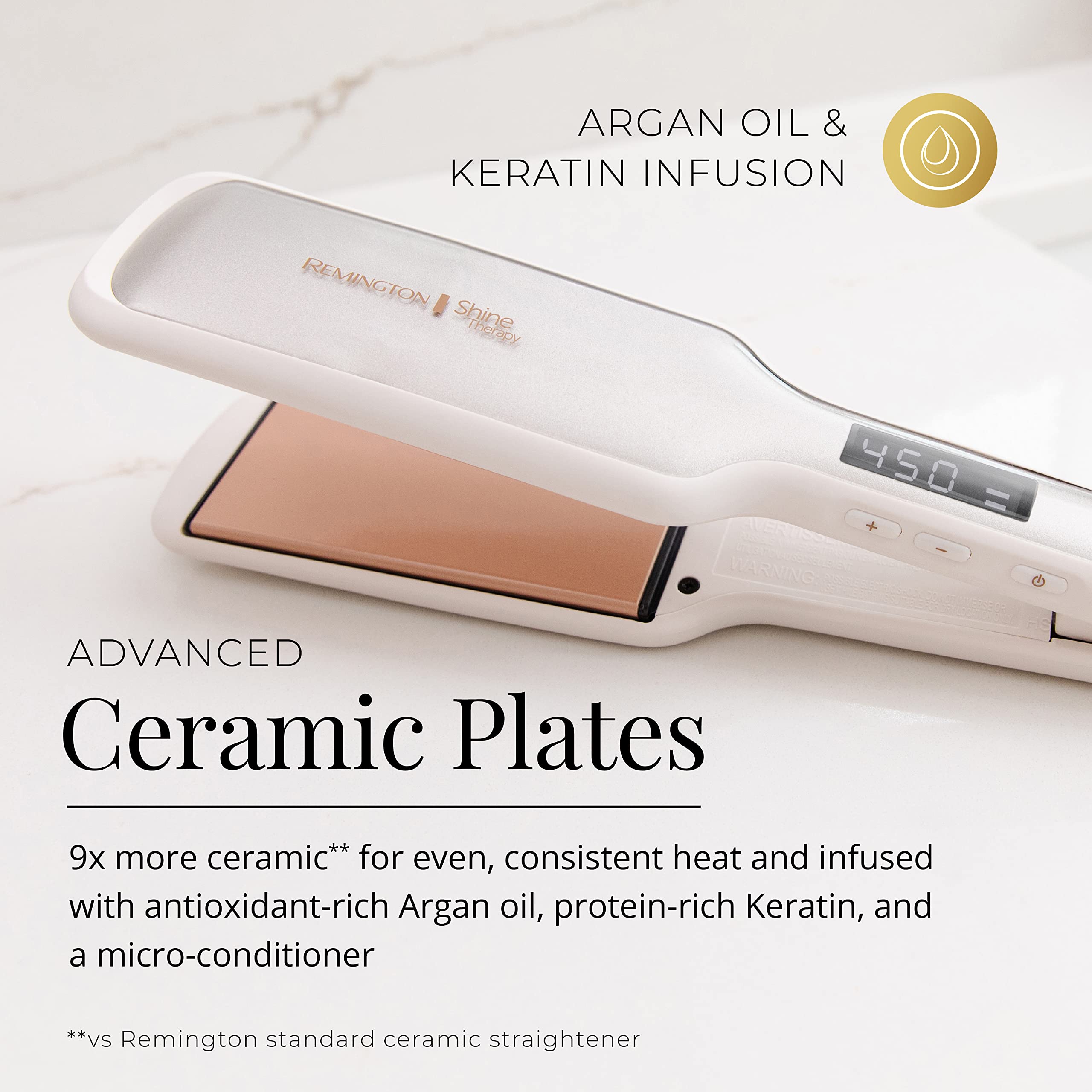 Hair Transformation with Remingtons Shine Therapy 2 inch Hair Straightener Iron - Infused with Argan Oil and Keratin for Frizz-free - Silky Hair