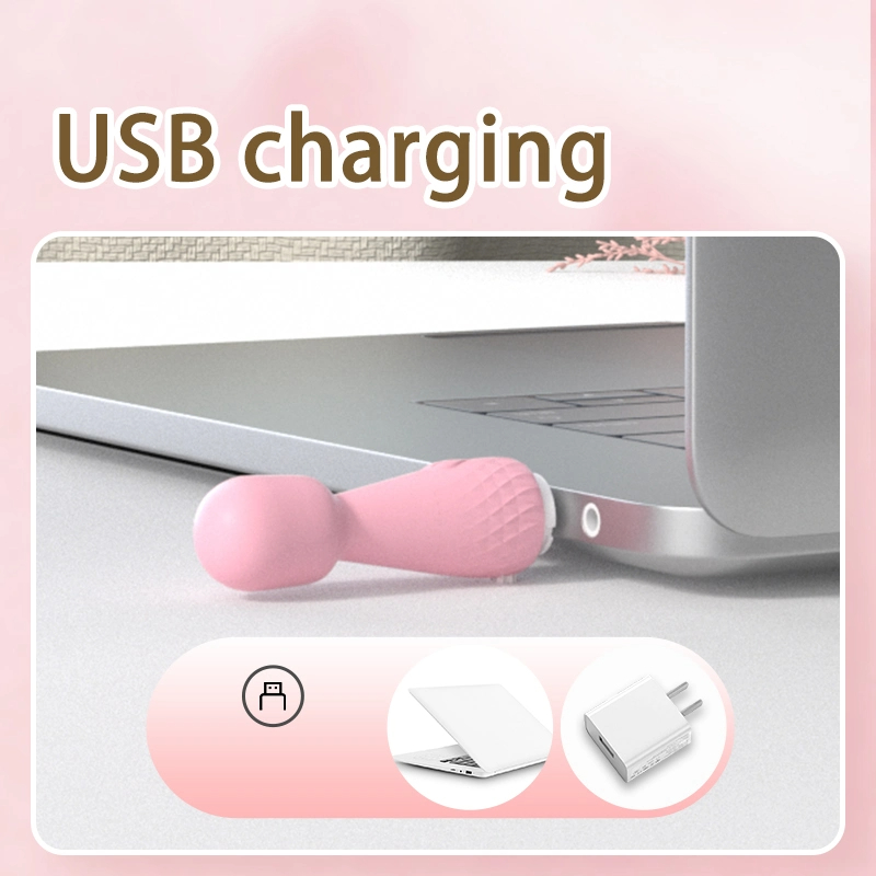 (Pink) Mini Vibrator for Woman Masturbator Sex Toys Silicone Rechargeable Handheld AV Women Vibrator Wireless Wand Massager Vibrator  Adult Toys 10 Frequency