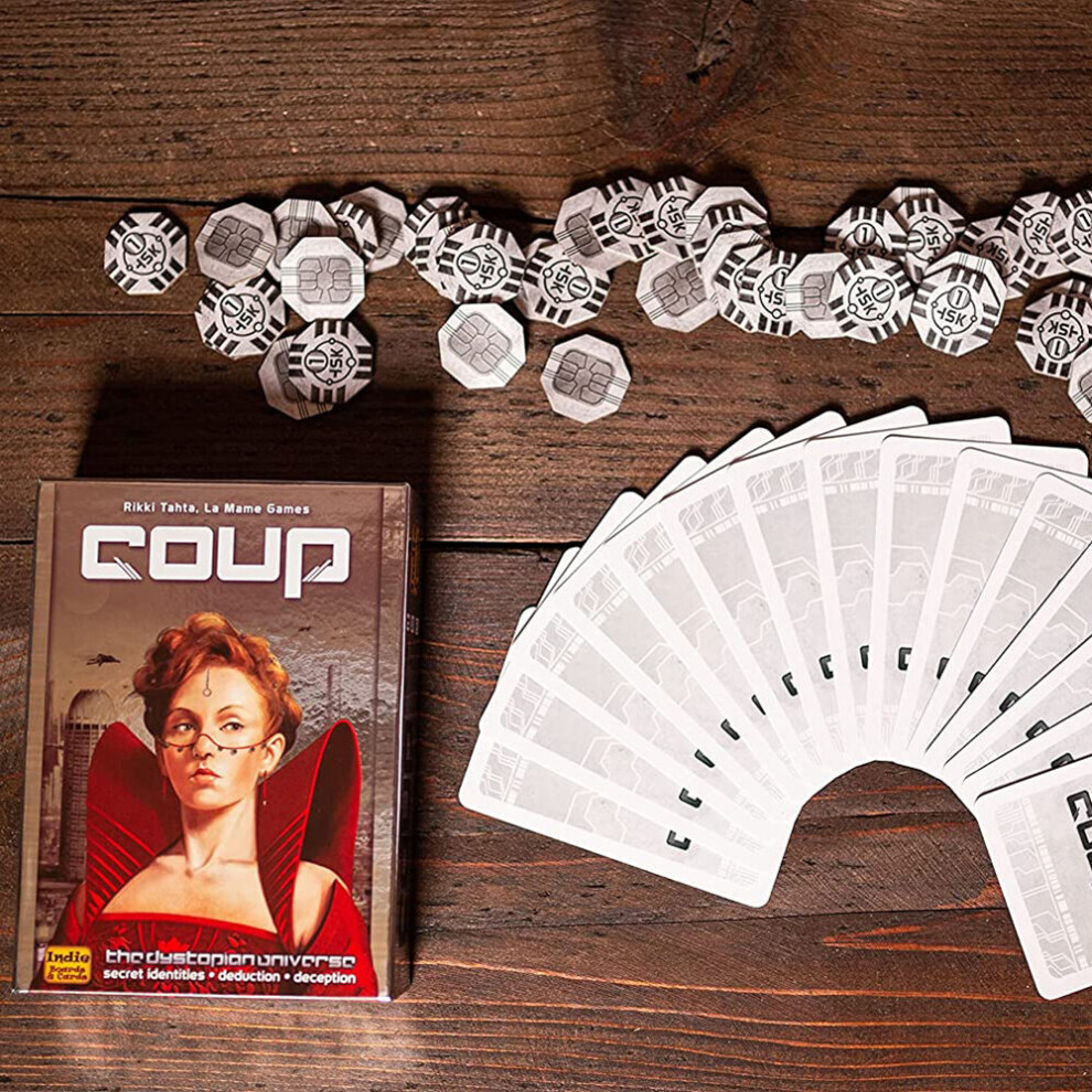Indie Boards and Cards Coup The Dystopian Universe Card Game Family Party Entertainment