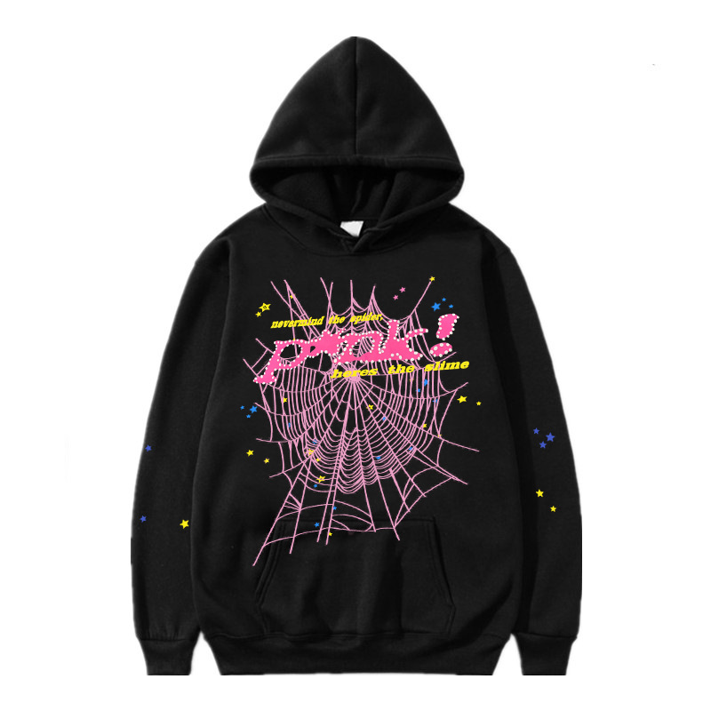 (S) Vibrant Pink Hip-Hop Hoodie - Unisex Streetwear Hooded Sweatshirt