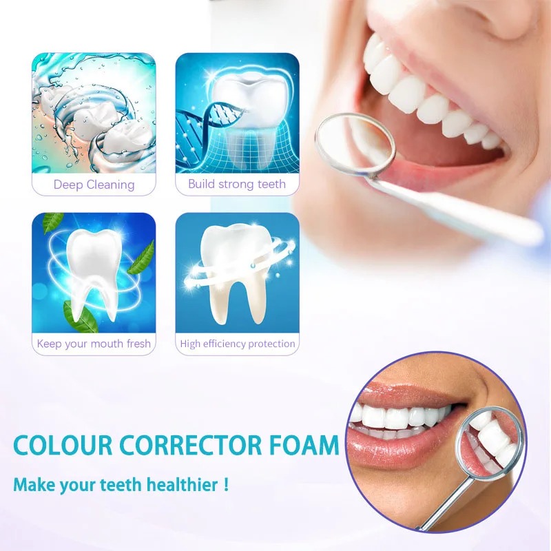Whitening Oral Hygiene Mousse Toothpaste Dental Refreshes Breath Teeth Cleansing Reduce Yellowing Remove Stains Teeth Teeth Whiteners 60ml
