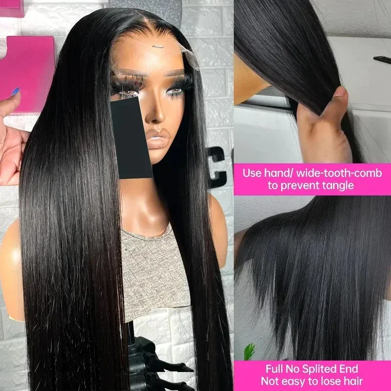 (13x4 Lace Wig 8inches) 30 36 40 Inch Bone Straight 13x4 13x6 HD Lace Frontal Wigs Glueless Transparent Lace Human Hair Wigs For Women