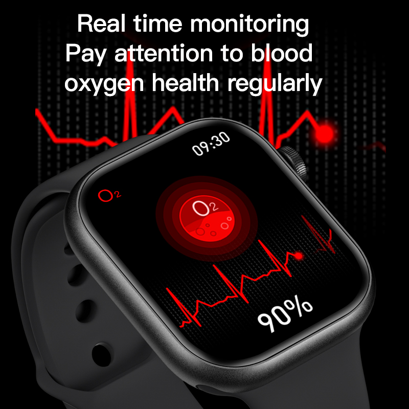 (Black Silicone) Smart Watch Men Women Sport Bracelet WristBand Waterproof Heart Rate Blood Pressure Monitor Fitness Tracker for iPhone Android