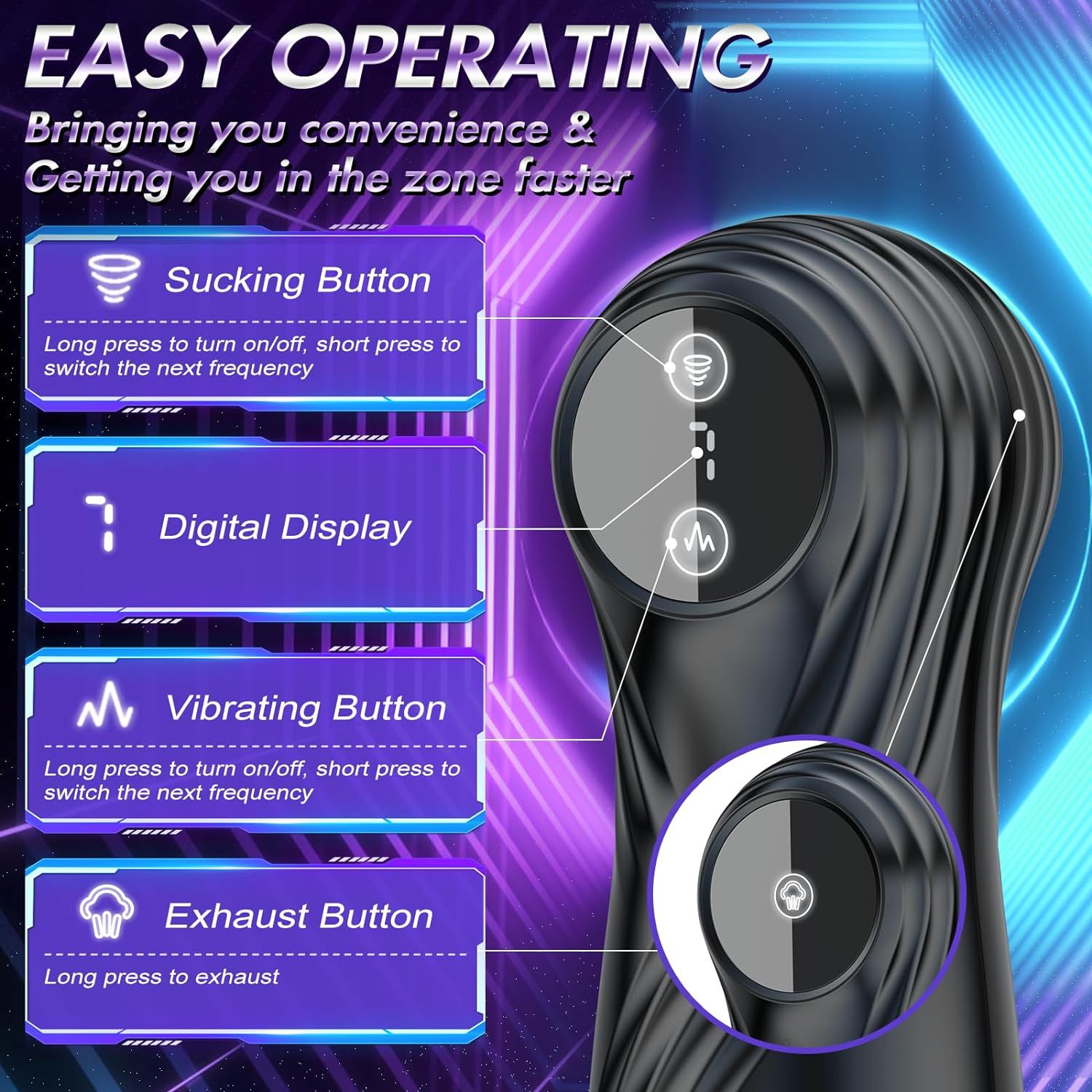 Male Masturbator Sex Toys for Men Automatic Male Masturbator Cup Sucking Vibrating Modes Exhaust Realistic Textured Blowjob Toy Adult Toys Mens Vibrator