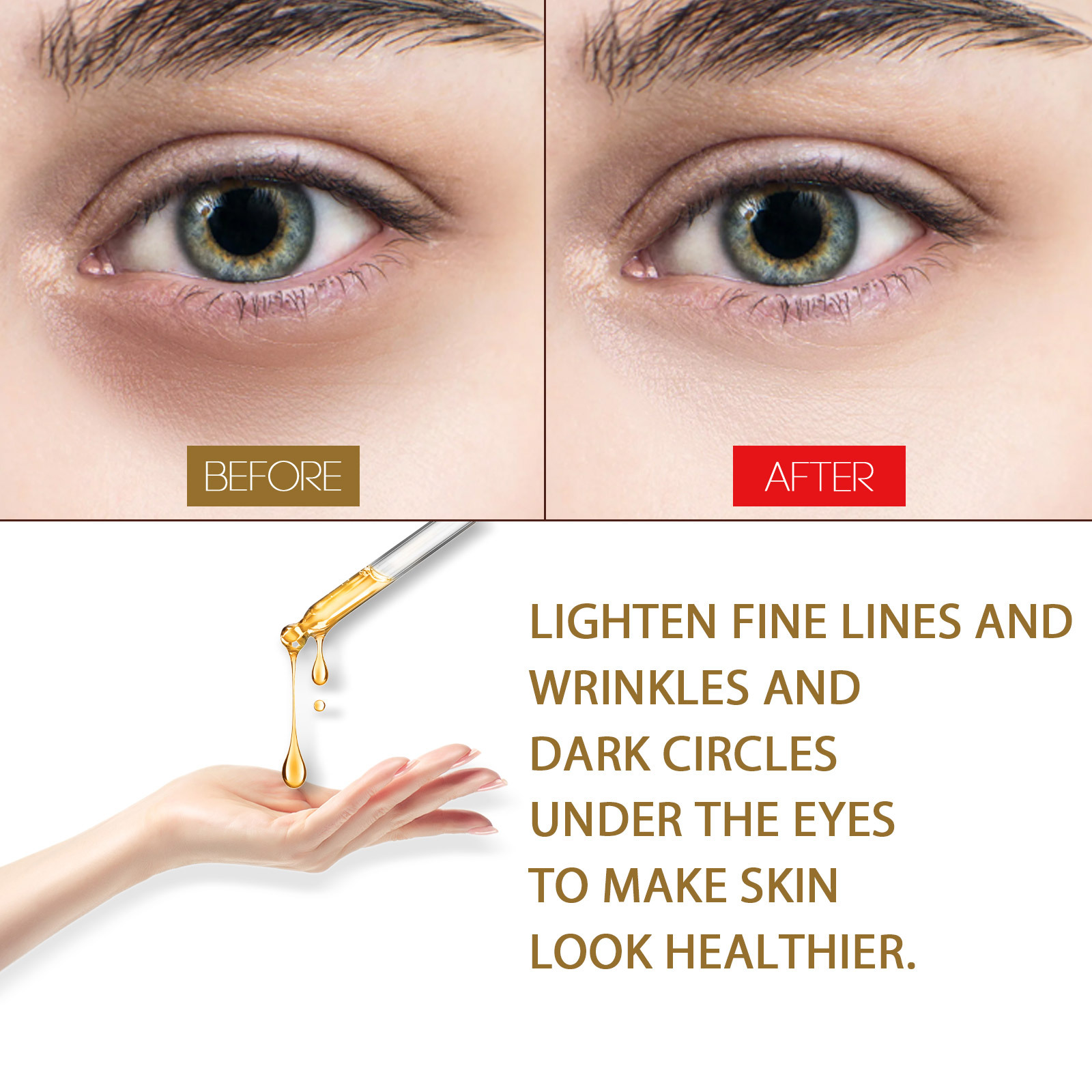 (1 PC) Anti Aging Eye Essence Deep Moisturizing Reduce Dark Circles Fine Lines Refines Pores Anti Puffiness Lightening Eyes Daily Massage Serum Eyes Care 30ml