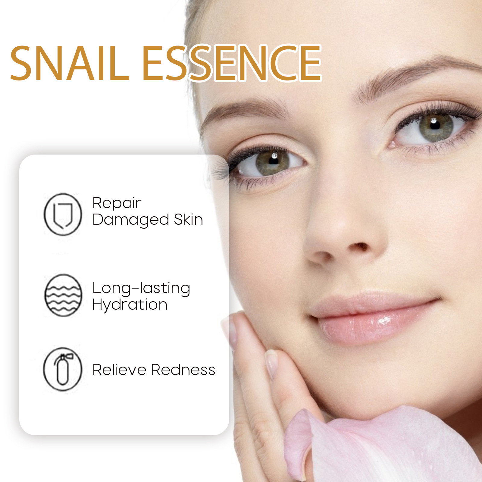 (1x Snail Face Serum 100ml) Snail Face Serum Repair Moisturizing Shrink Pores Skin Barrier Repair Anti Wrinkle Essence Fade Fine Lines Firming Skin Whitening Niacinamide Facial Essence
