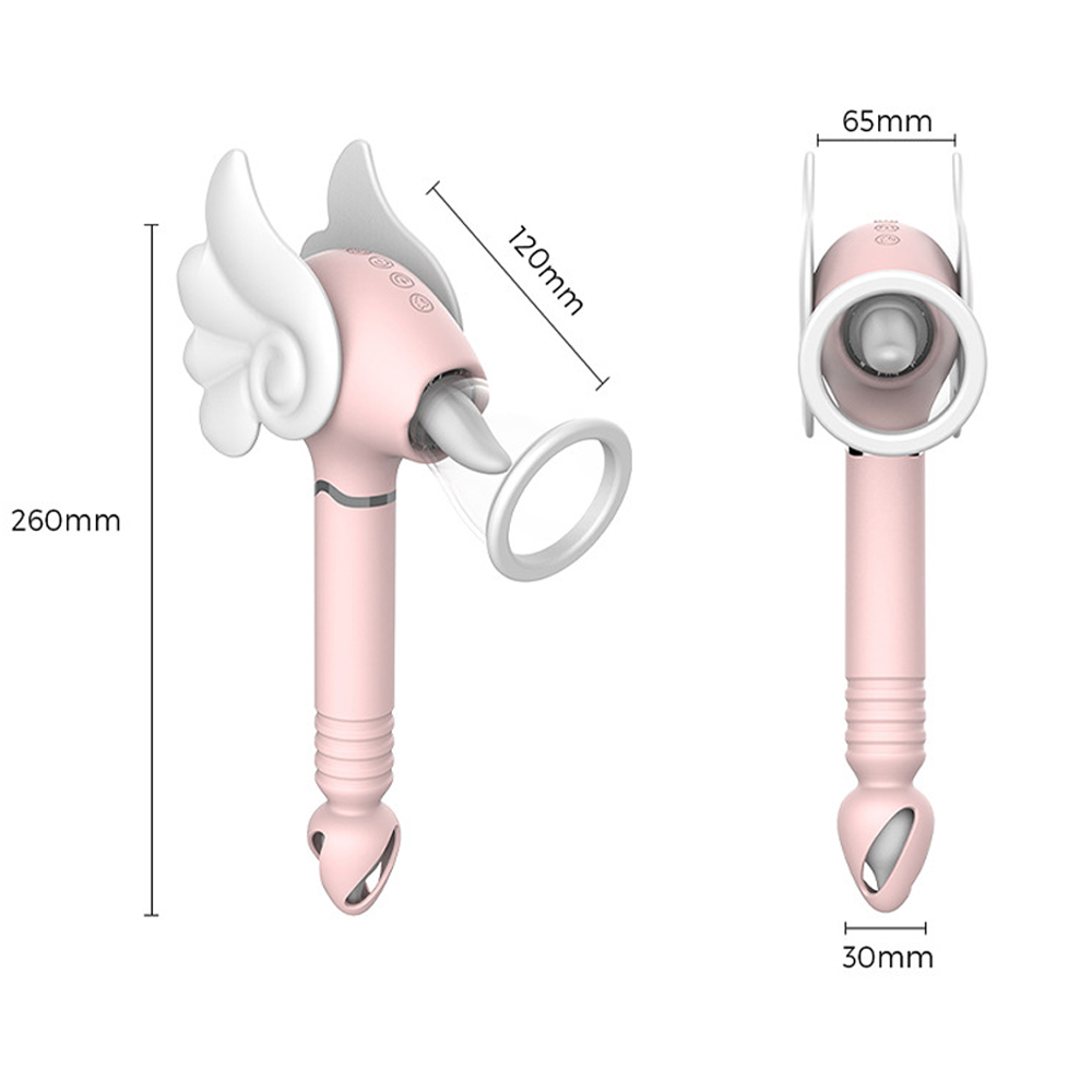 (Purple) Female Telescopic Sucking Vibrator Tongue Licking Heating Magic Wand Women Masturbator G Spot Clitoris Stimulator Massage Stick Adult Sex Toys