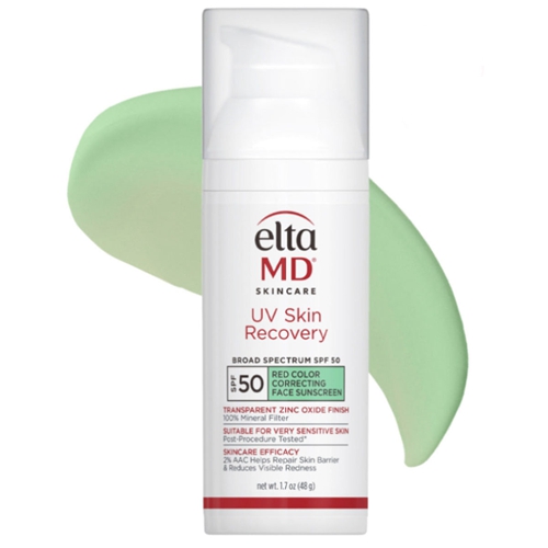 EltaMD Green Tint Sunscreen UV Skin Recovery Red Color Correcting Green Tint Broad Spectrum SPF 50 1.7 oz / 48g