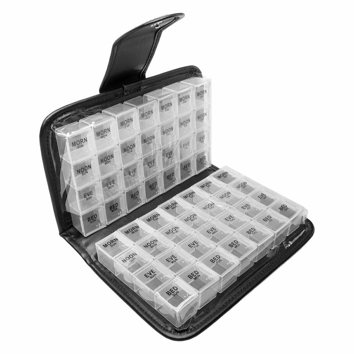 (Colorful) Pill Box Portable Pill Organizer 4 Times a Day Pill Box 7 Day Large Weekly 56 Grids Medicine Storage Organizer for Travel Daily
