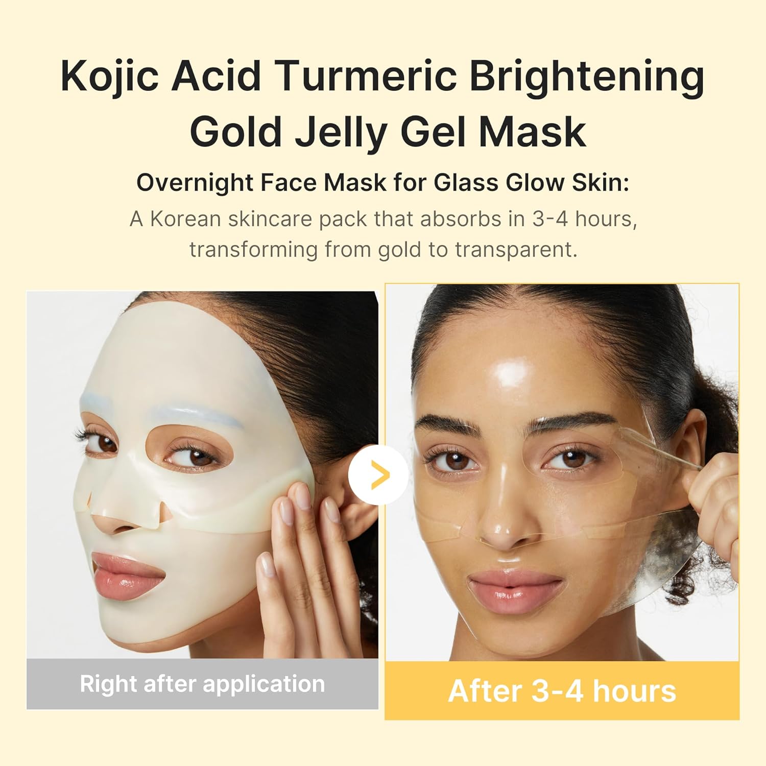 medicube Kojic Acid Turmeric Brightening Gold Jelly Gel Mask Overnight Face Mask for Glass Glow Skin Elasticity Hydrating Firming Moisturizing Korean Skincare