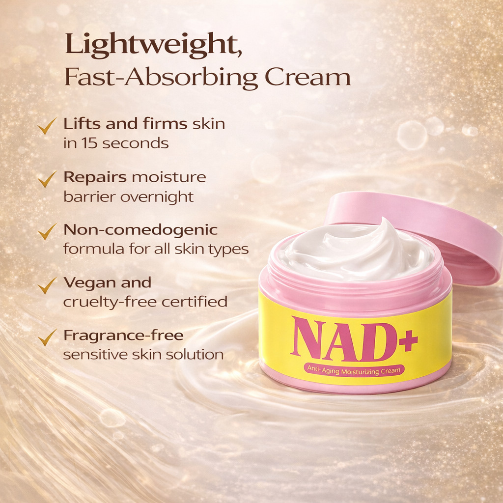 NAD Plus Anti Aging Moisturizing Cream For Hydrating Firming And Daily Skin Nourishing Face Treatment 50g
