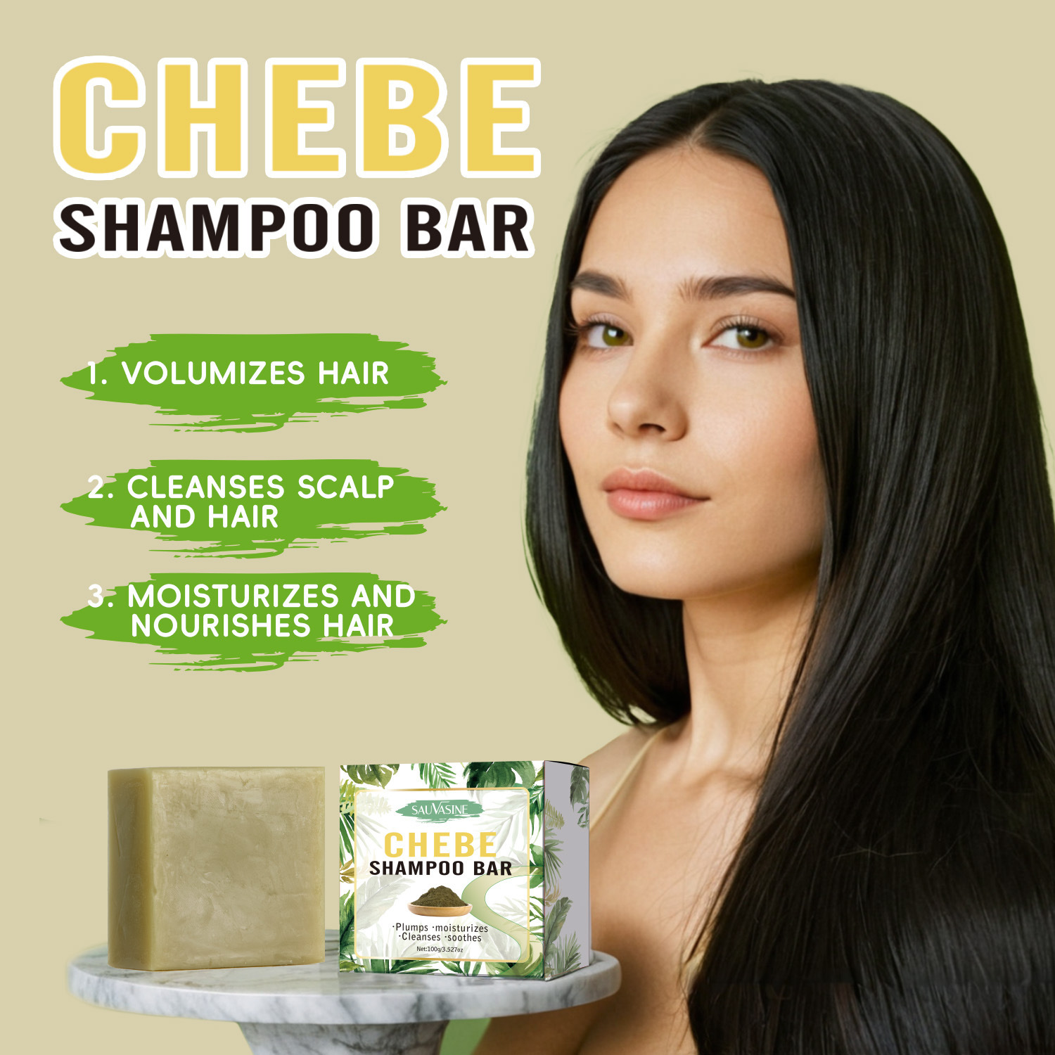 Chebe Shampoo Bar Deep Cleansing Frizz Control Nourishing For Dry Damaged Hair Daily Scalp And Hair Care 100g
