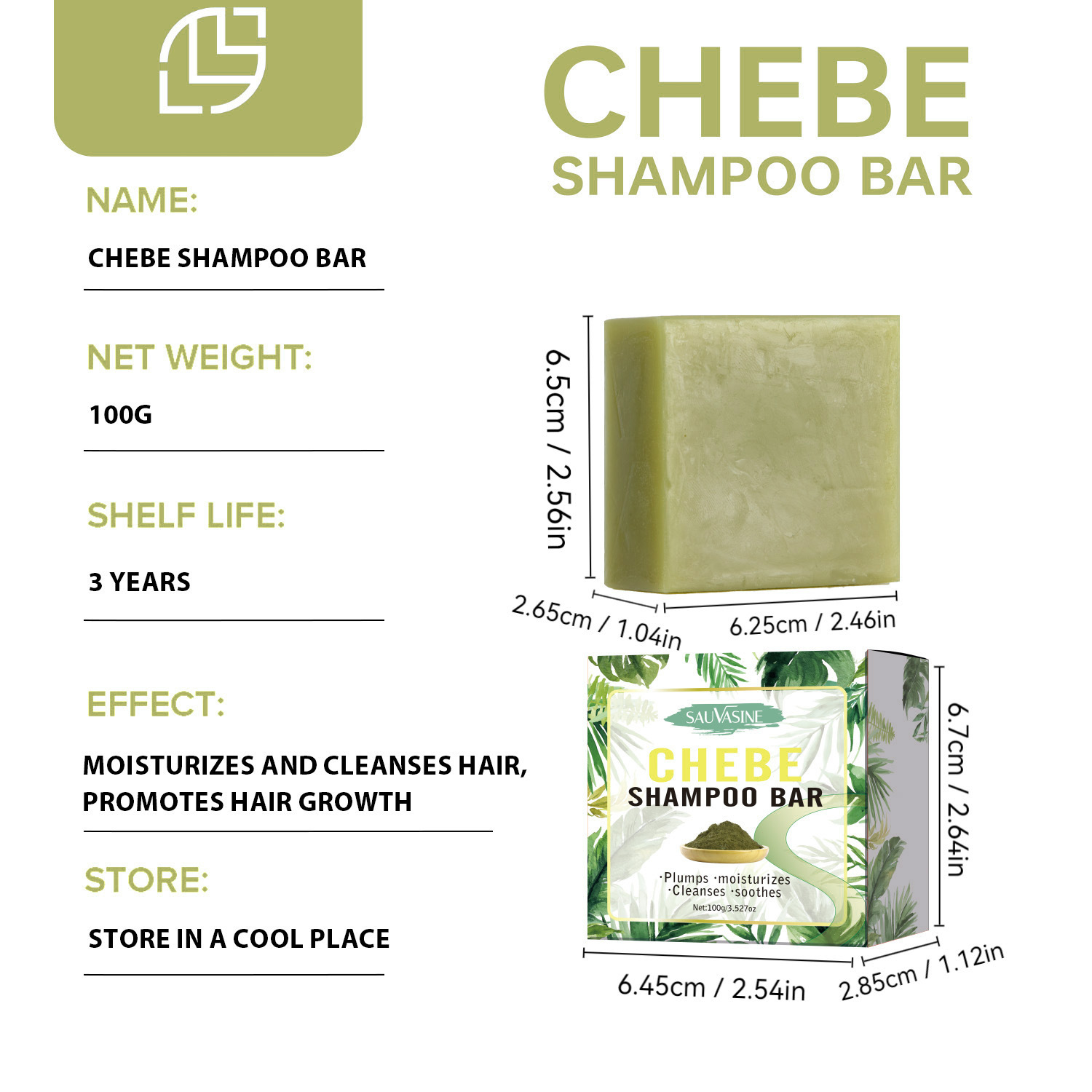 Chebe Shampoo Bar Deep Cleansing Frizz Control Nourishing For Dry Damaged Hair Daily Scalp And Hair Care 100g