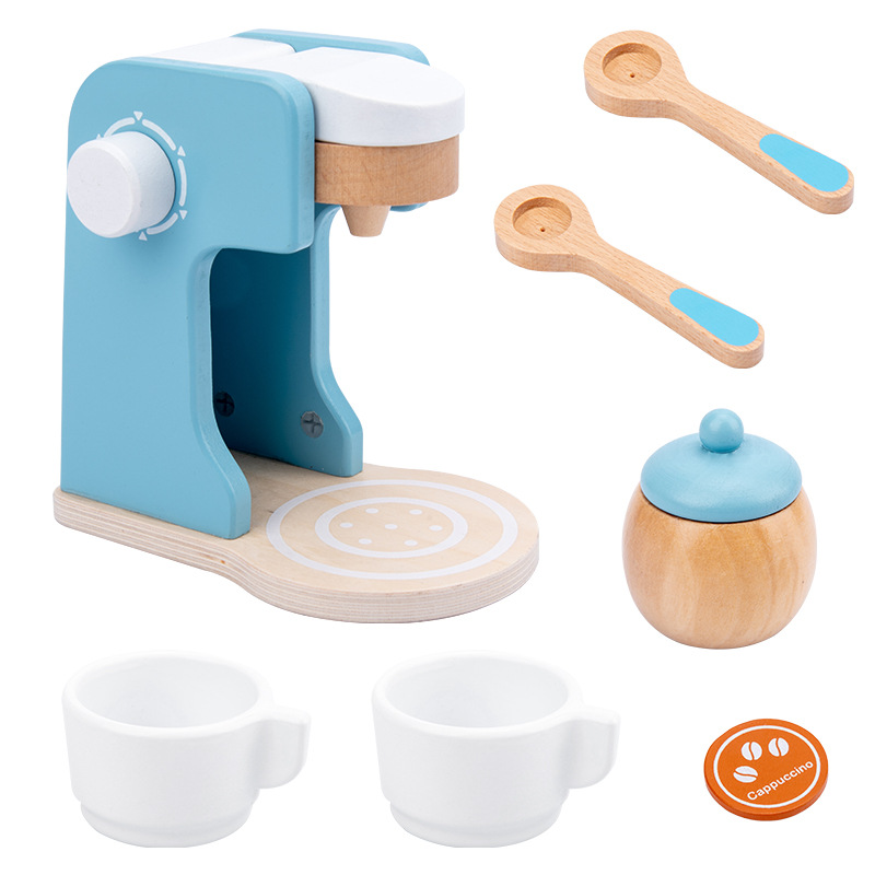 (MR Blender) Wooden Simulation Kitchen Toy Set Play House Early Education Toy Bread Machine Microwave Oven For Children's Christmas Gift