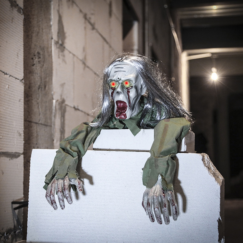 Halloween Voice Activated Prank Crawling Ghost Haunted House Device Voice Interactive Halloween Trick Toy Design
