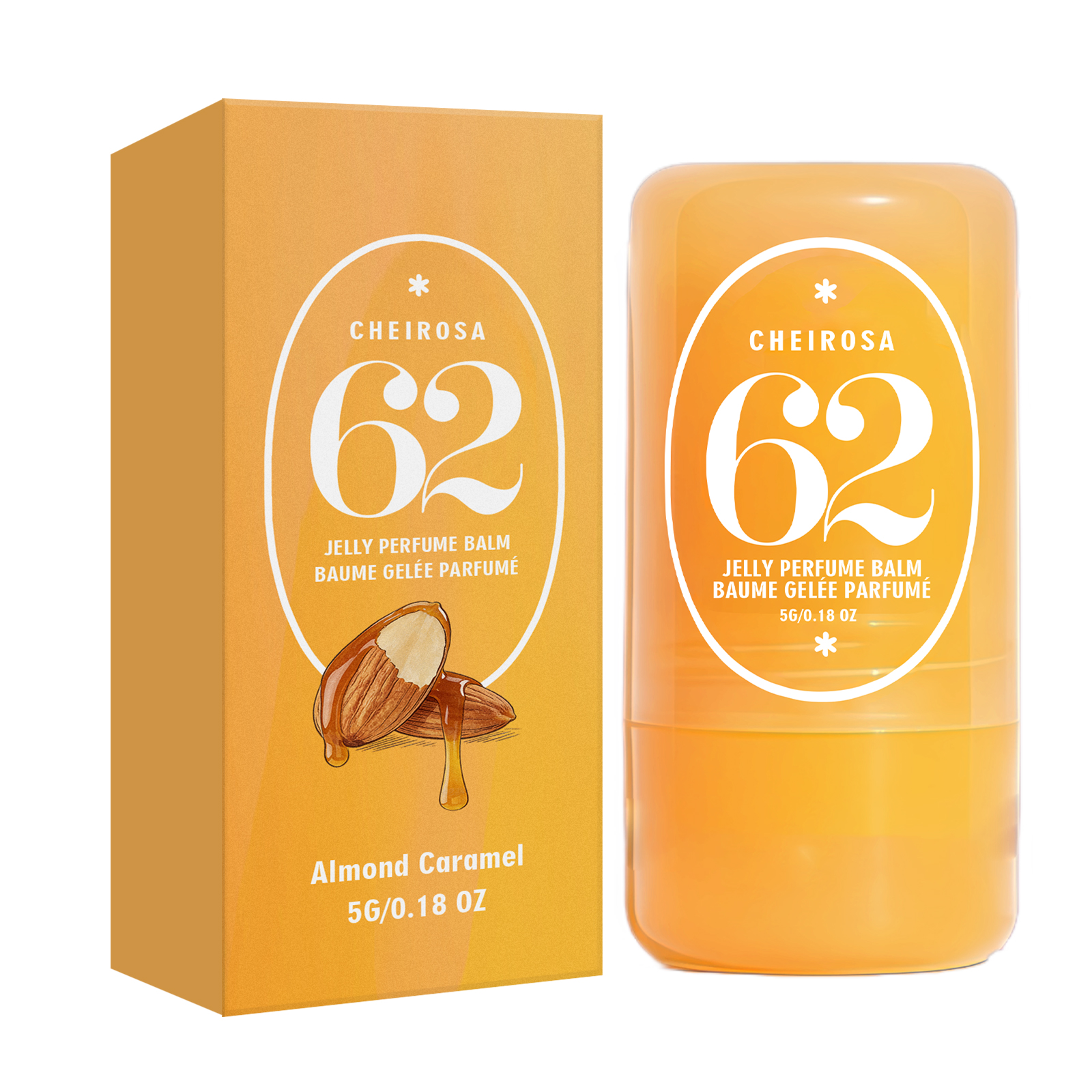 (Almond Caramel Fresh) Solid Perfume Balm  Elegant Release Gentle Charm Portable Commute Date Daily Carry Small Scent Item