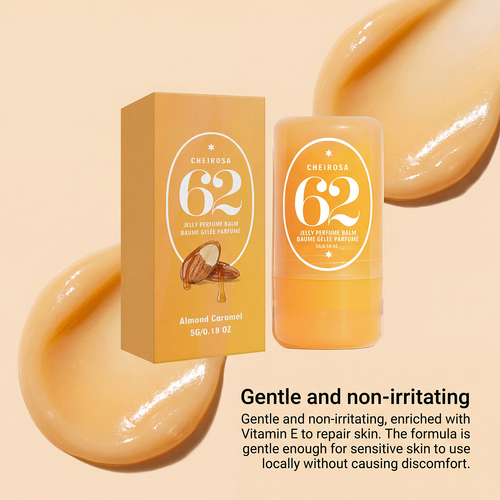 (Almond Caramel Fresh) Solid Perfume Balm  Elegant Release Gentle Charm Portable Commute Date Daily Carry Small Scent Item