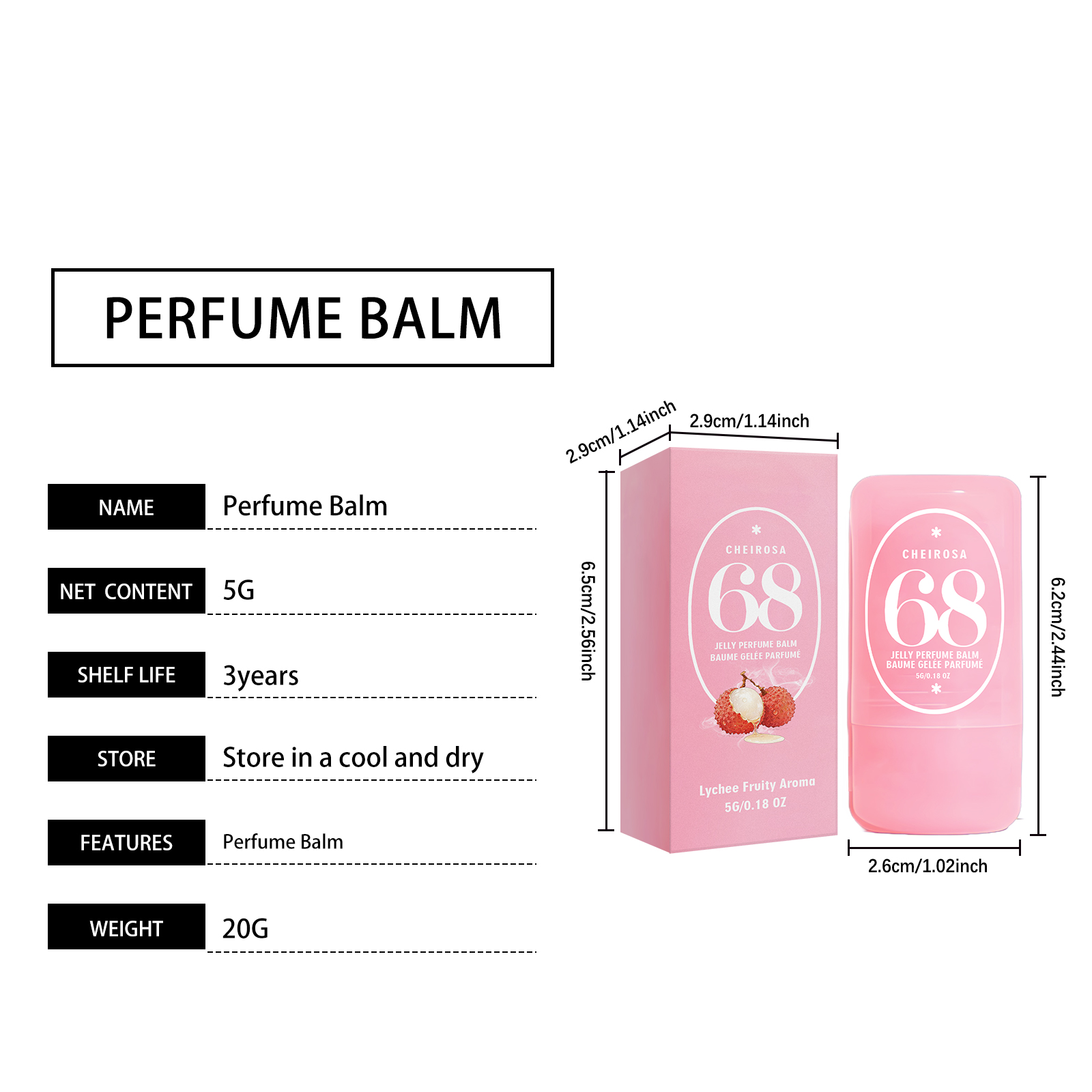(Almond Caramel Fresh) Solid Perfume Balm  Elegant Release Gentle Charm Portable Commute Date Daily Carry Small Scent Item