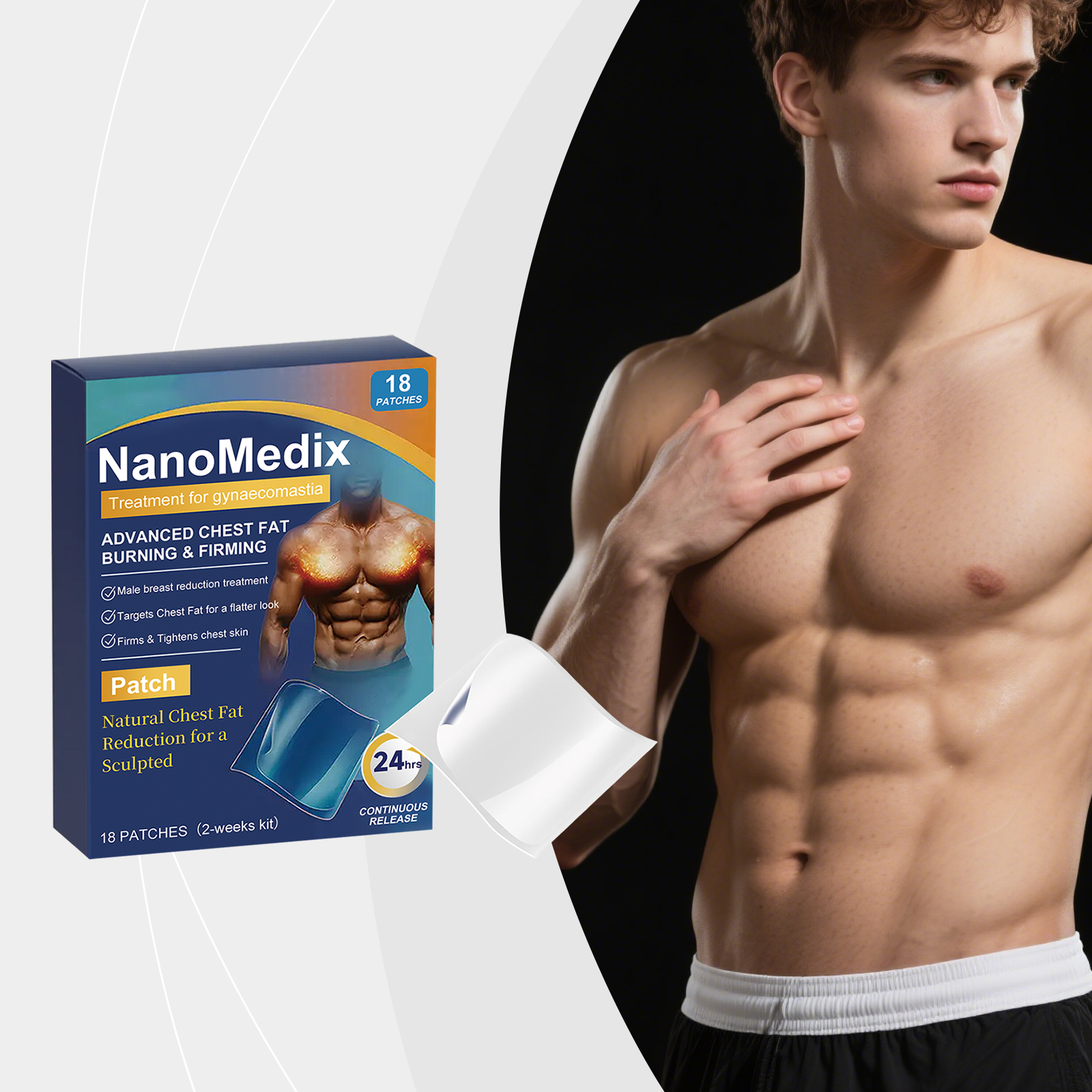 Male Body Care Patch For Chest Skin Nourishing Light Elastic Soft Breathable Cozy Treatment Sticker