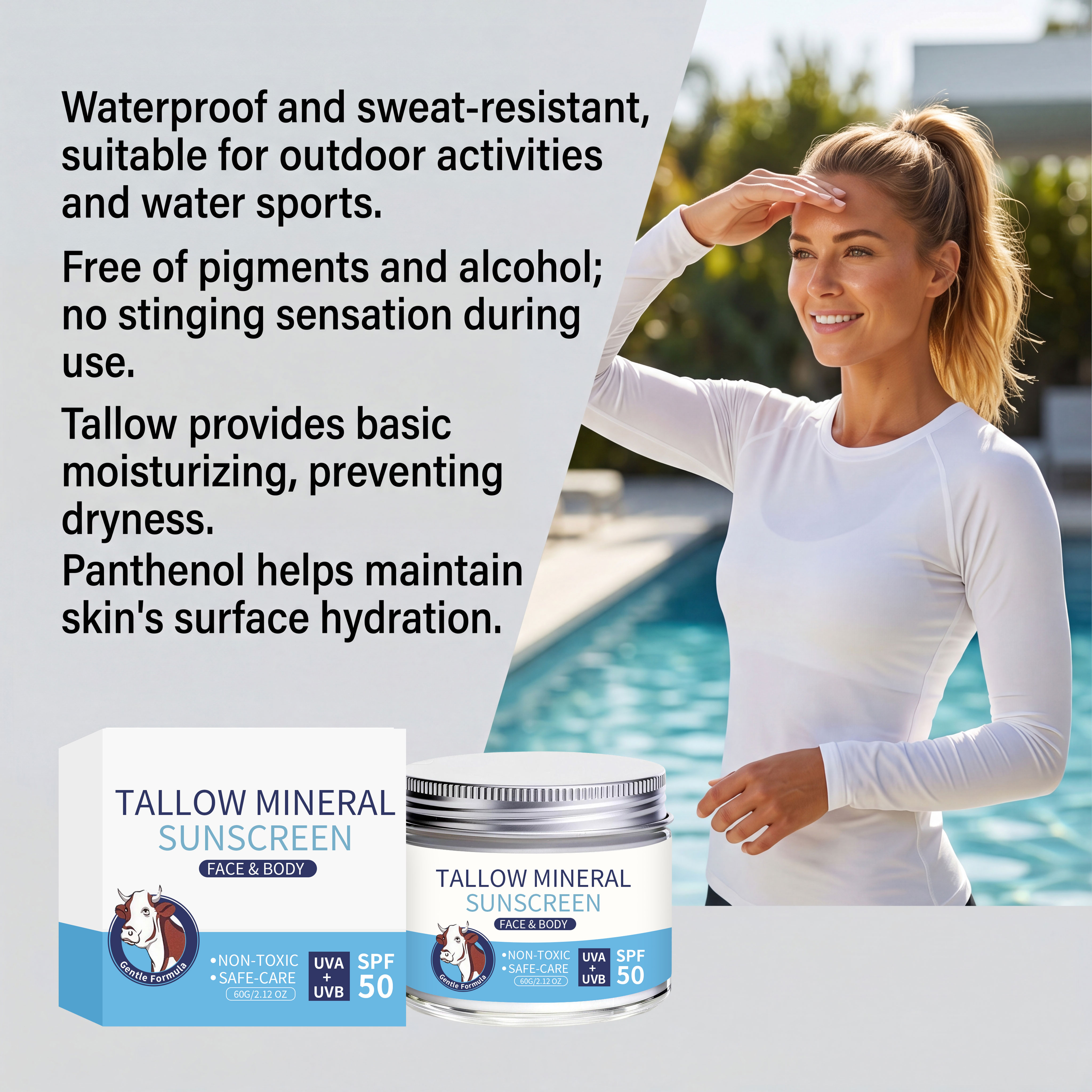 Soft Tallow Smooth Protection Cream Refreshing Non Sticky Light Hydrating Nourishing Summer Skin Outdoor Care Lotion