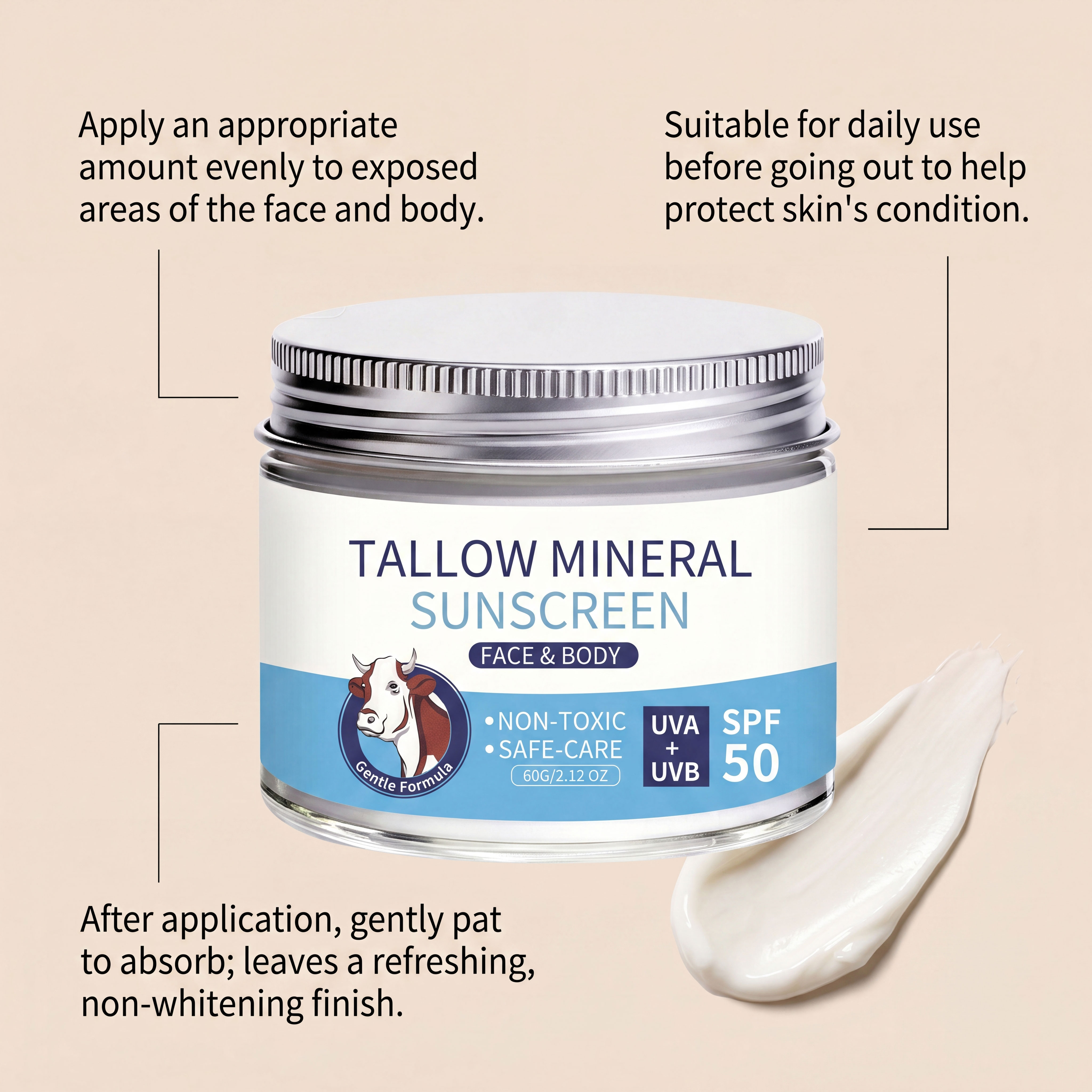 Soft Tallow Smooth Protection Cream Refreshing Non Sticky Light Hydrating Nourishing Summer Skin Outdoor Care Lotion