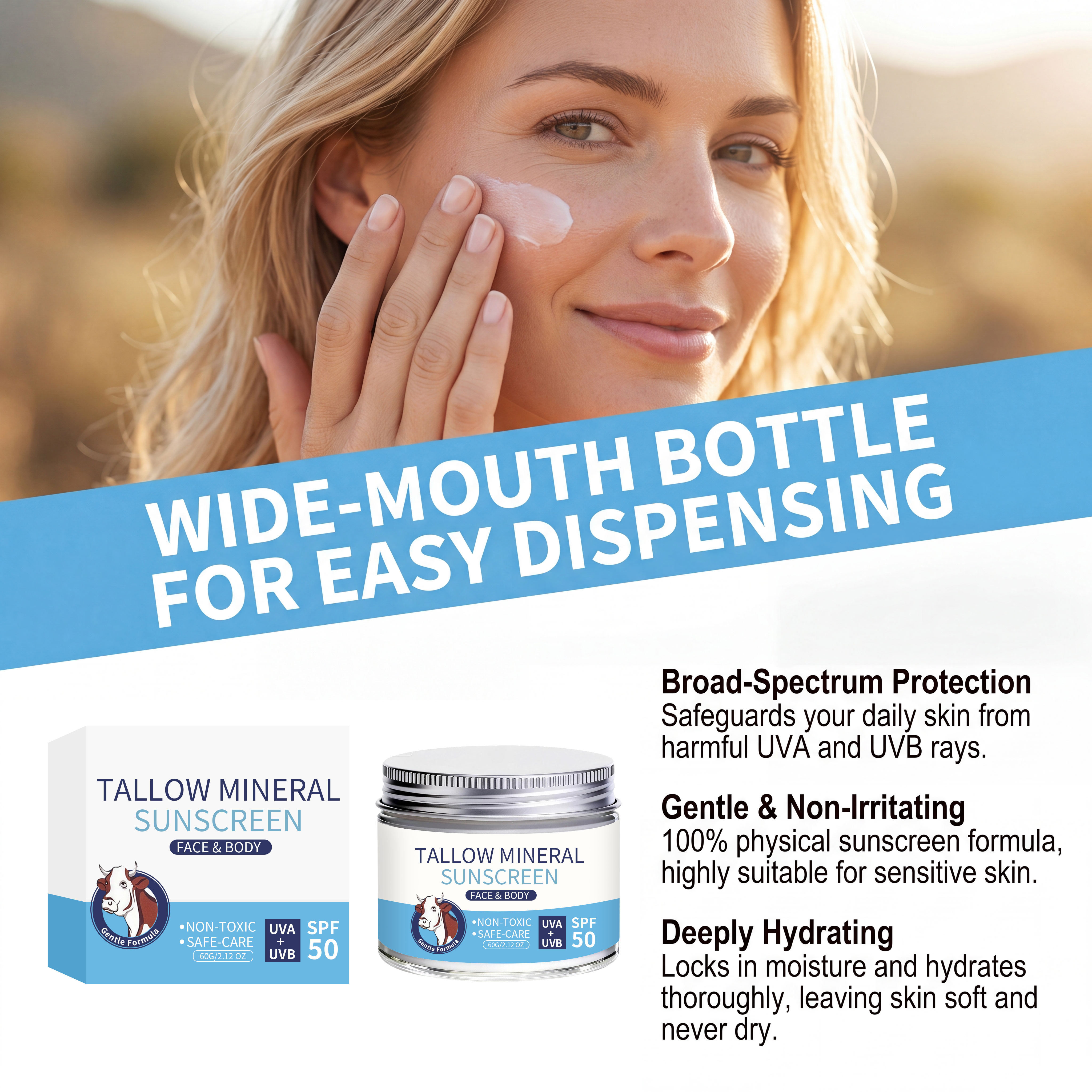 Soft Tallow Smooth Protection Cream Refreshing Non Sticky Light Hydrating Nourishing Summer Skin Outdoor Care Lotion