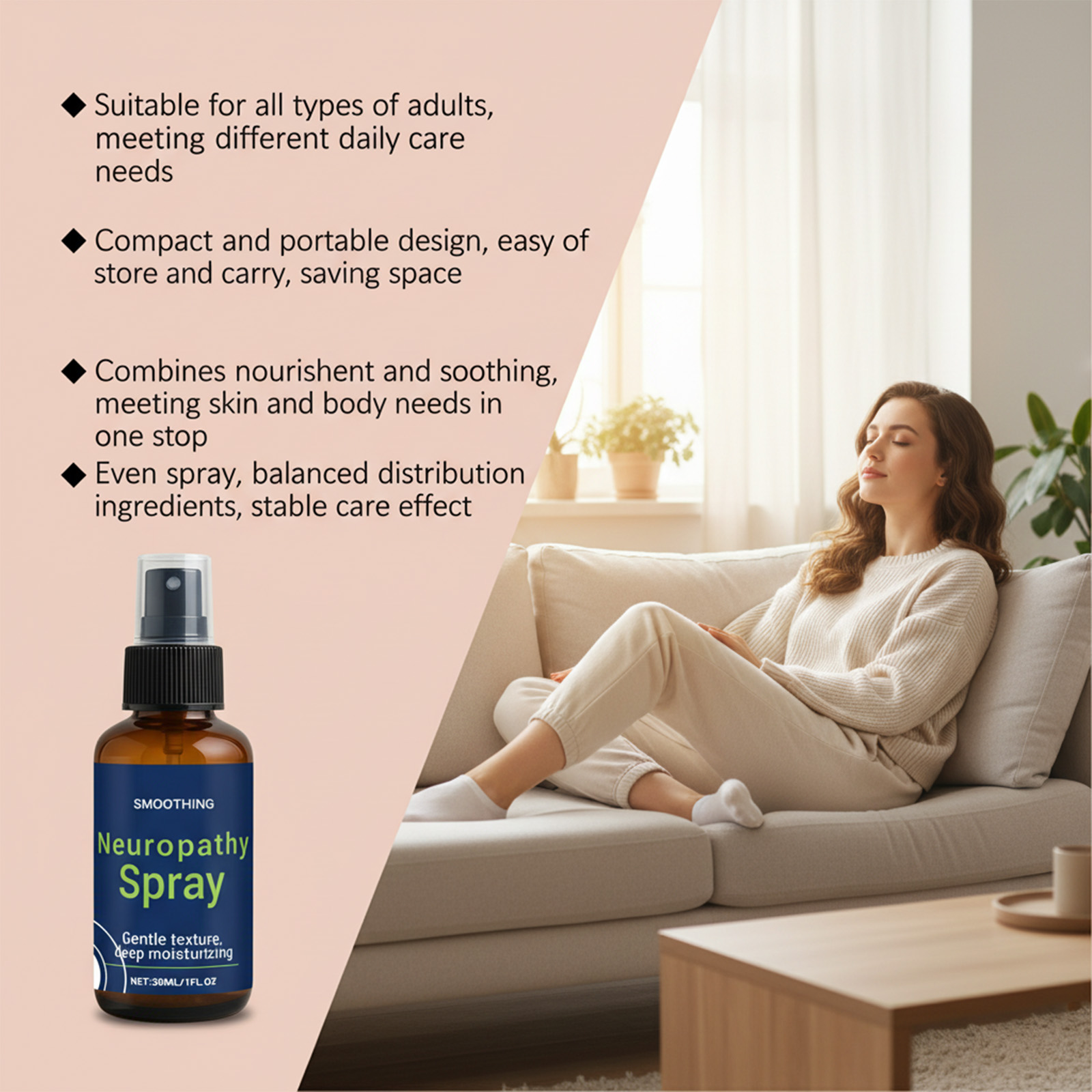 Body Massage Spray Mild Nourishing Soft Comfortable Whole Body Multiple Areas Joint Daily Care Protection