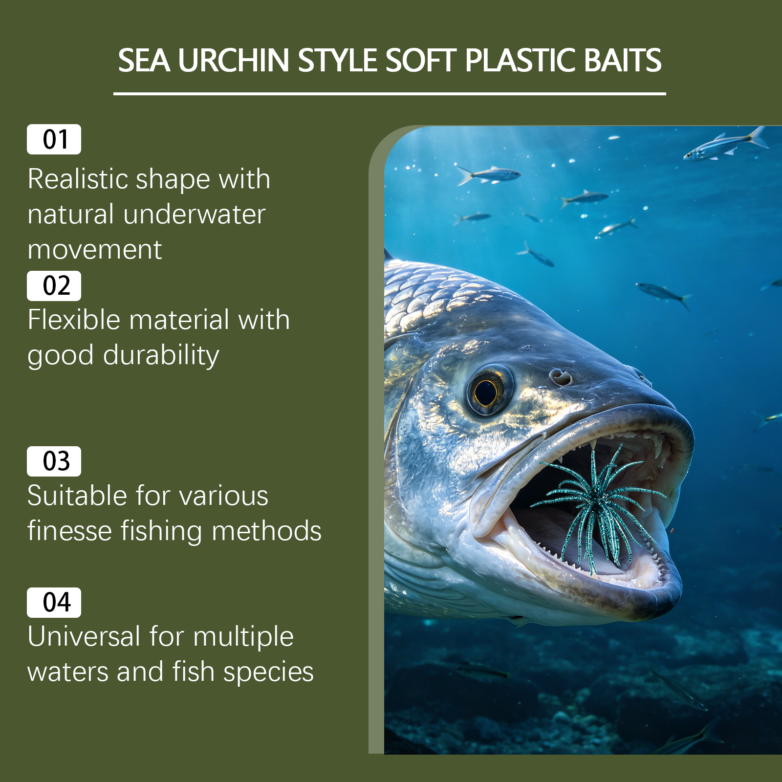 Sea Urchin Shaped Soft Plastic Lure Bionic Design High Elastic Material Tear Resistant Fishing Tool Underwater Fish Angling
