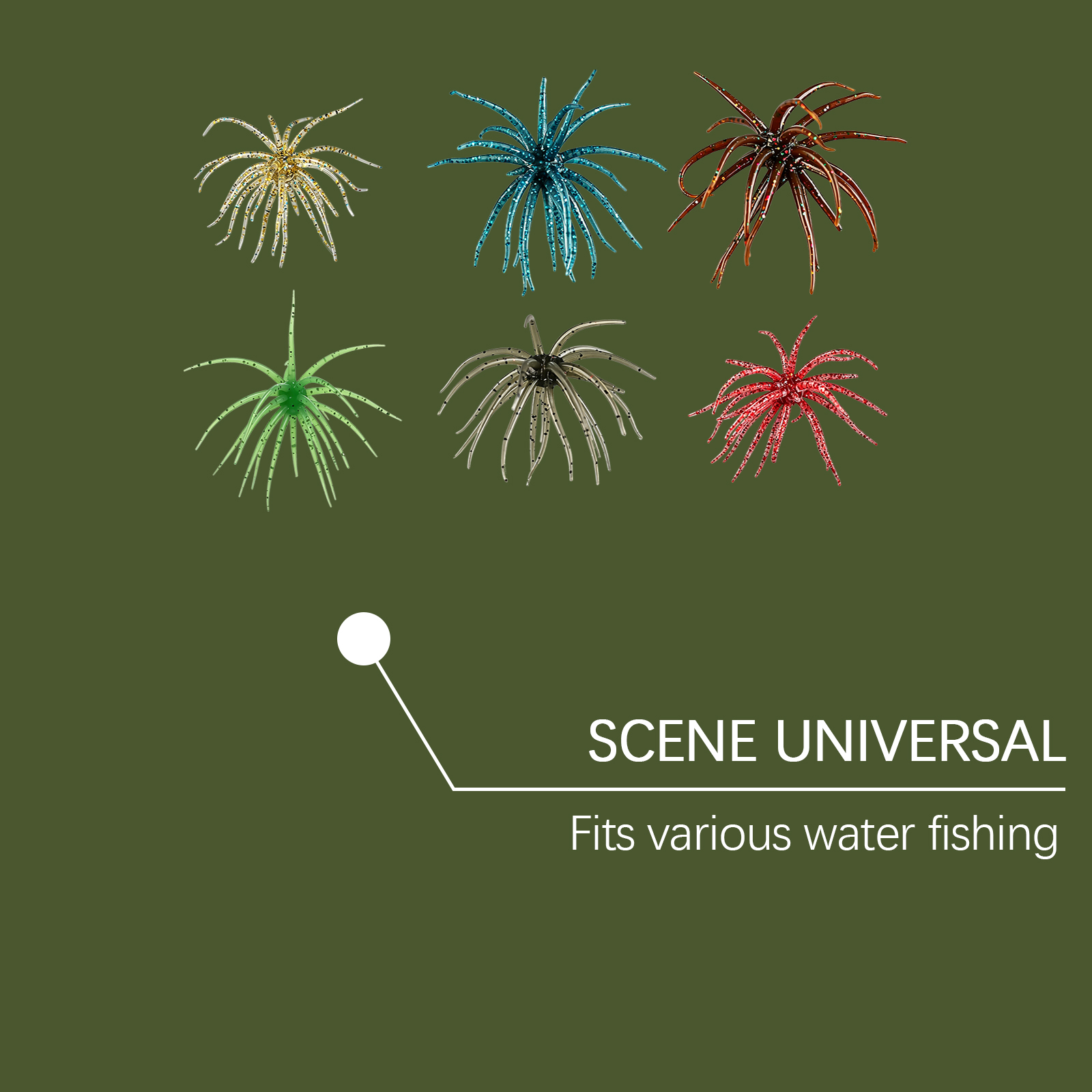 Sea Urchin Shaped Soft Plastic Lure Bionic Design High Elastic Material Tear Resistant Fishing Tool Underwater Fish Angling
