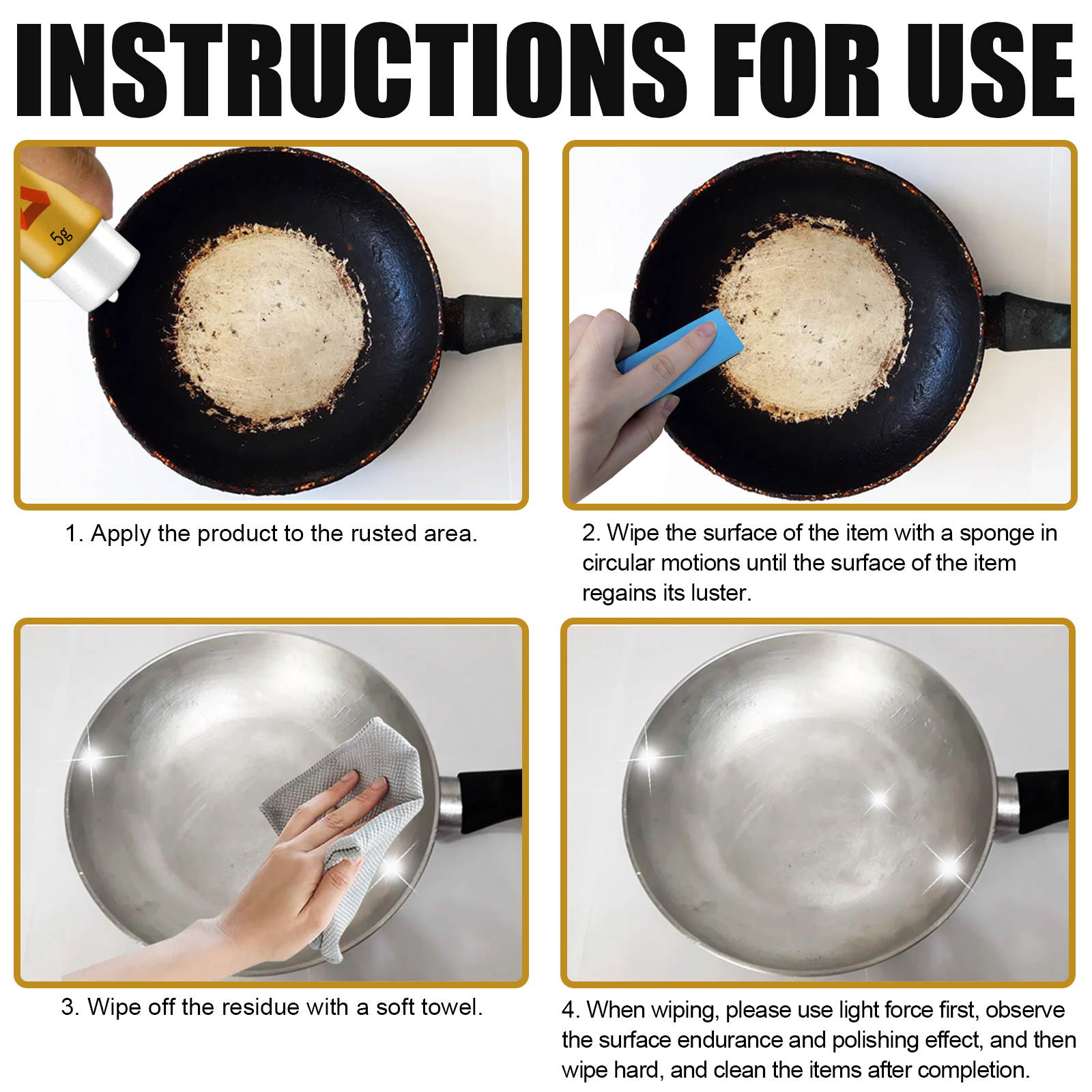 Metal Polishing Paste Rust Remove Bright Multi Function Clean Care Copper Tire Kitchen Polish