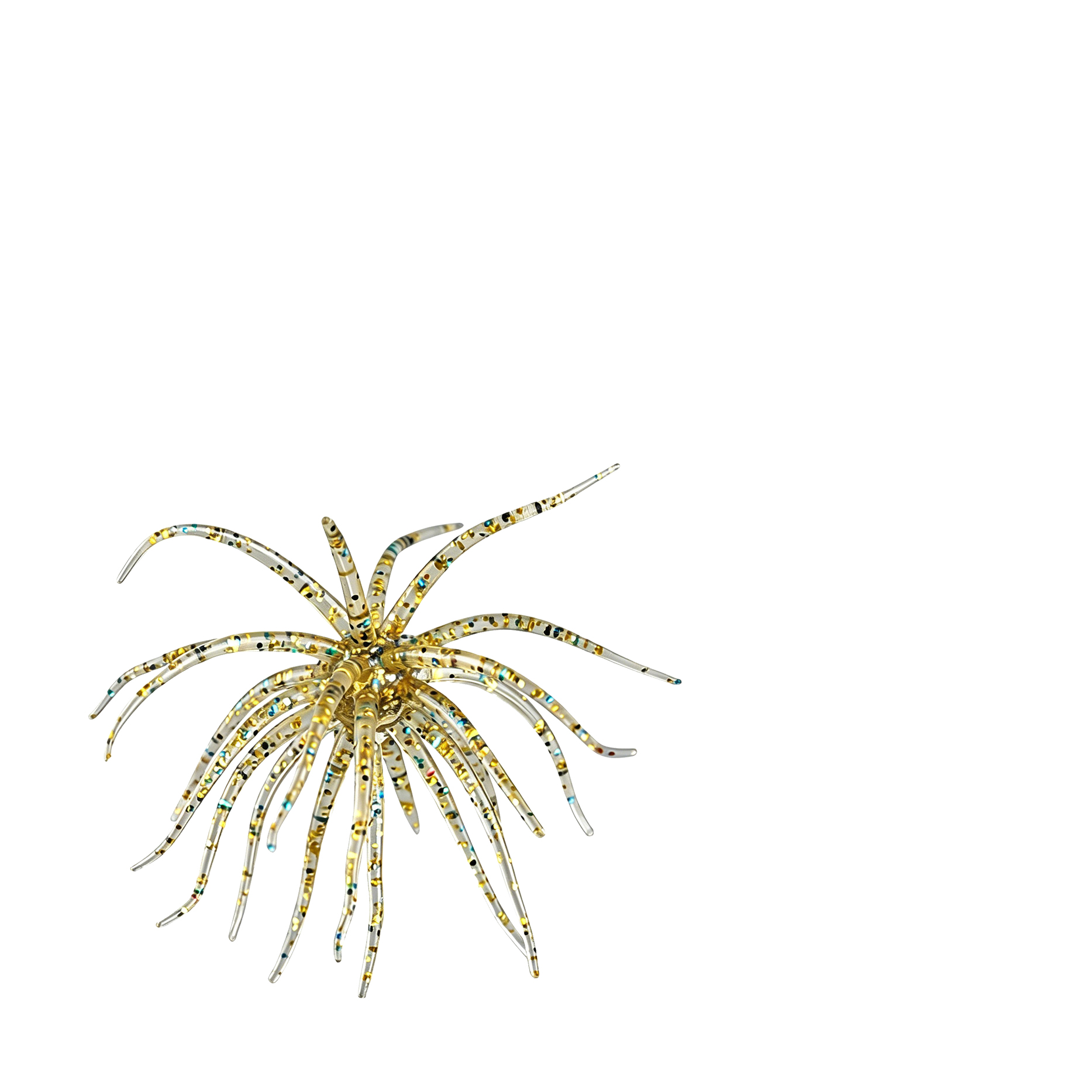 (Gold) Sea Urchin Shaped Soft Plastic Lure Bionic Design High Elastic Material Tear Resistant Fishing Tool Underwater Fish Angling
