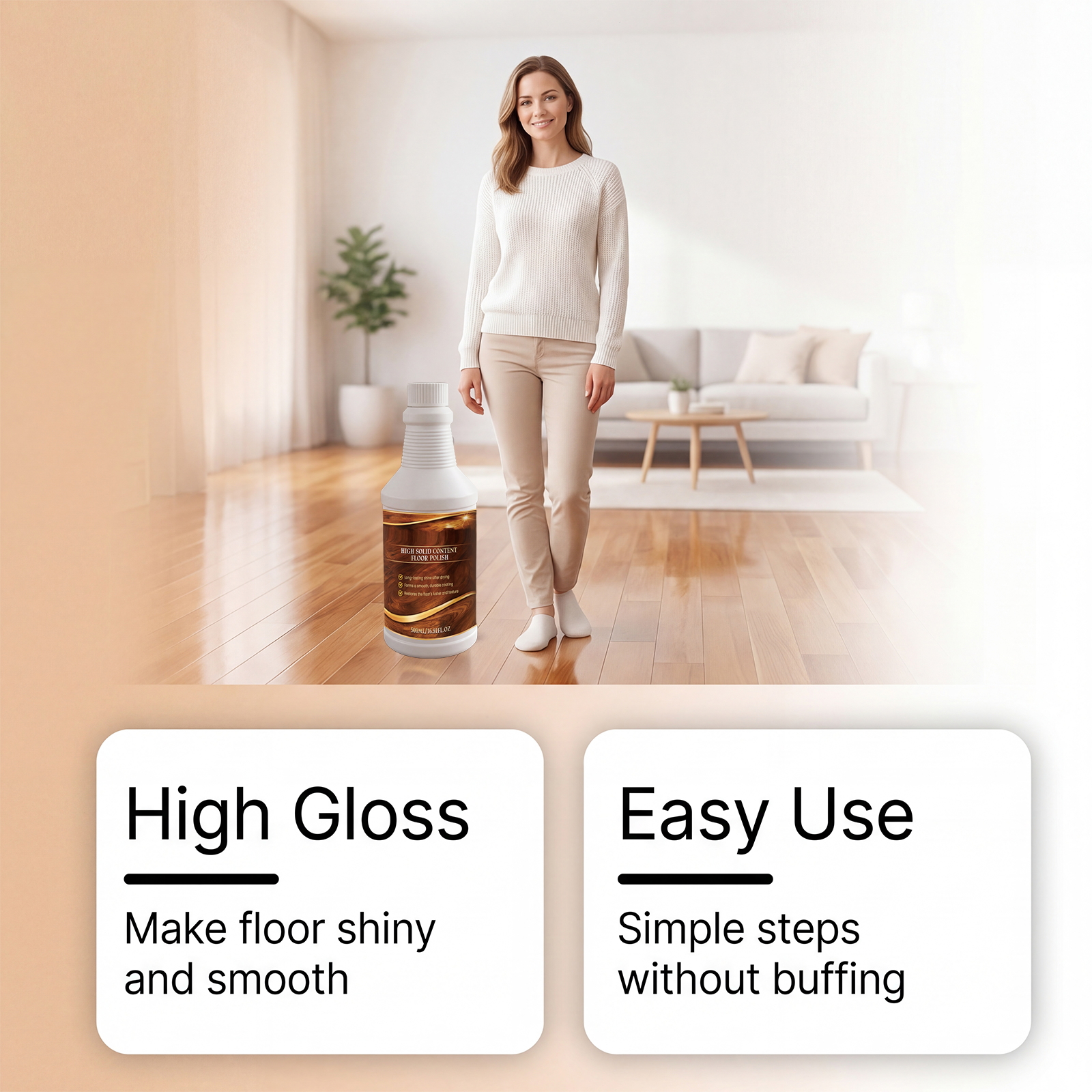 Floor Polish Cleaner Effective Remove Scratch Dirt Daily Bright Convenient Care Agent For All Floors
