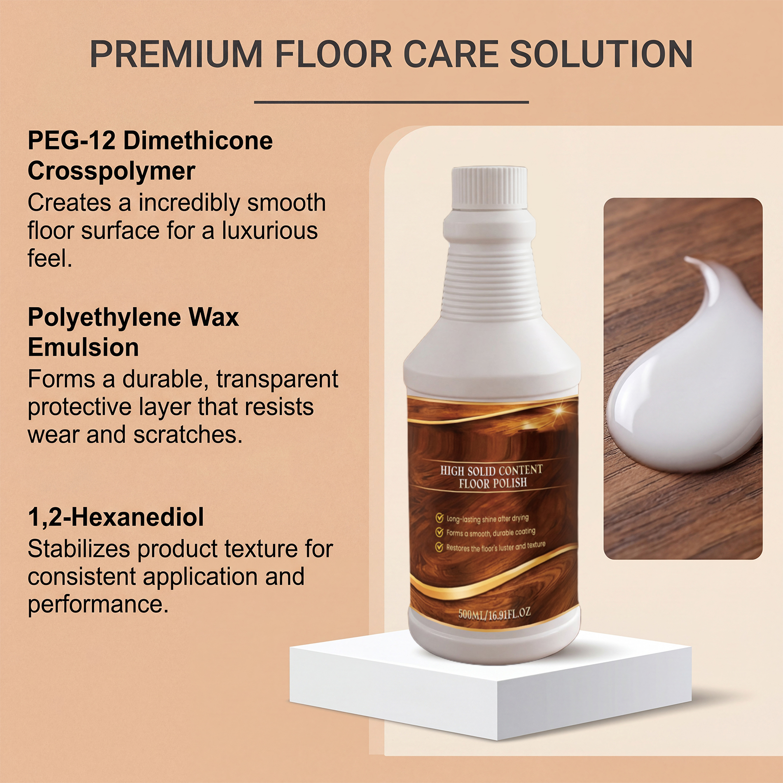 Floor Polish Cleaner Effective Remove Scratch Dirt Daily Bright Convenient Care Agent For All Floors