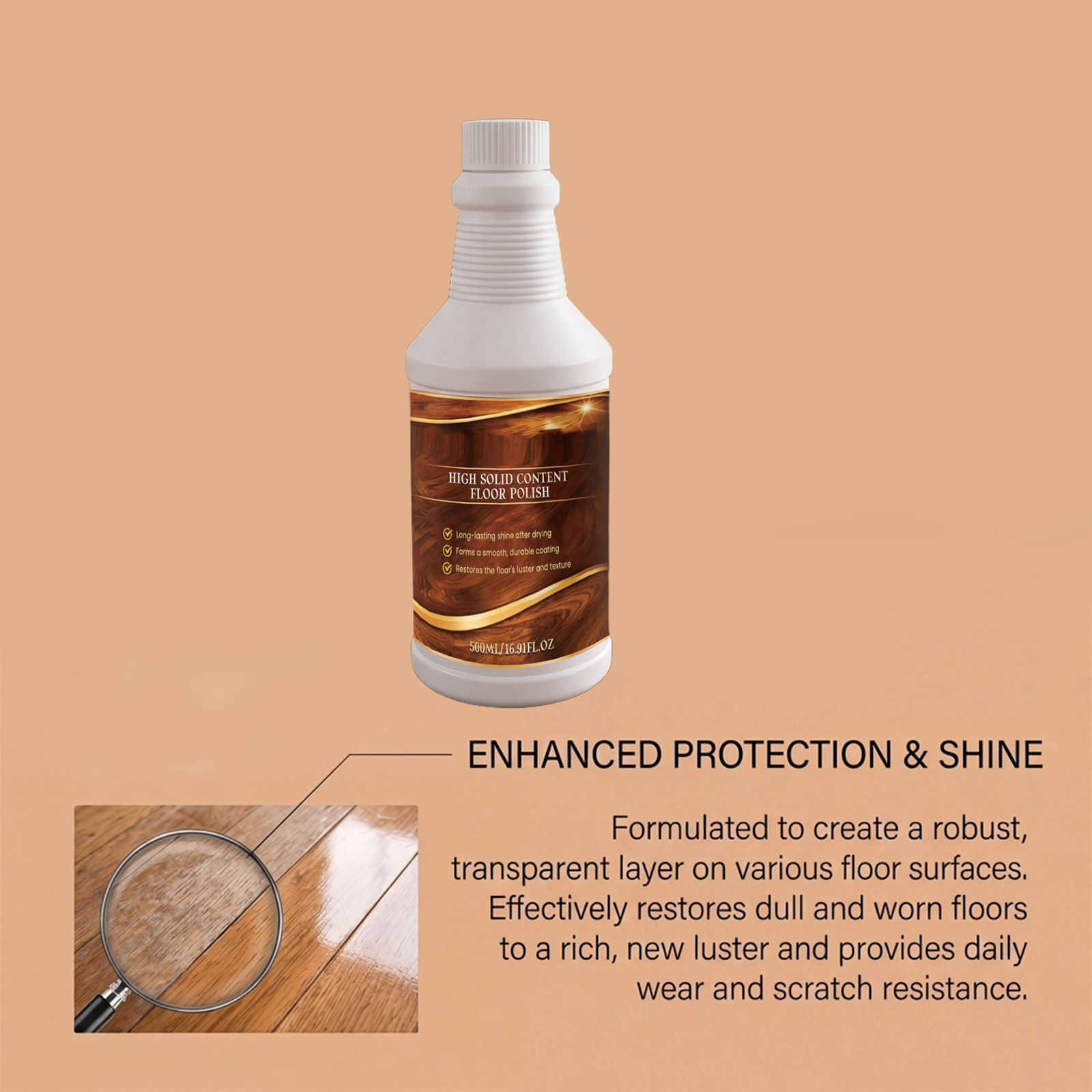 Floor Polish Cleaner Effective Remove Scratch Dirt Daily Bright Convenient Care Agent For All Floors