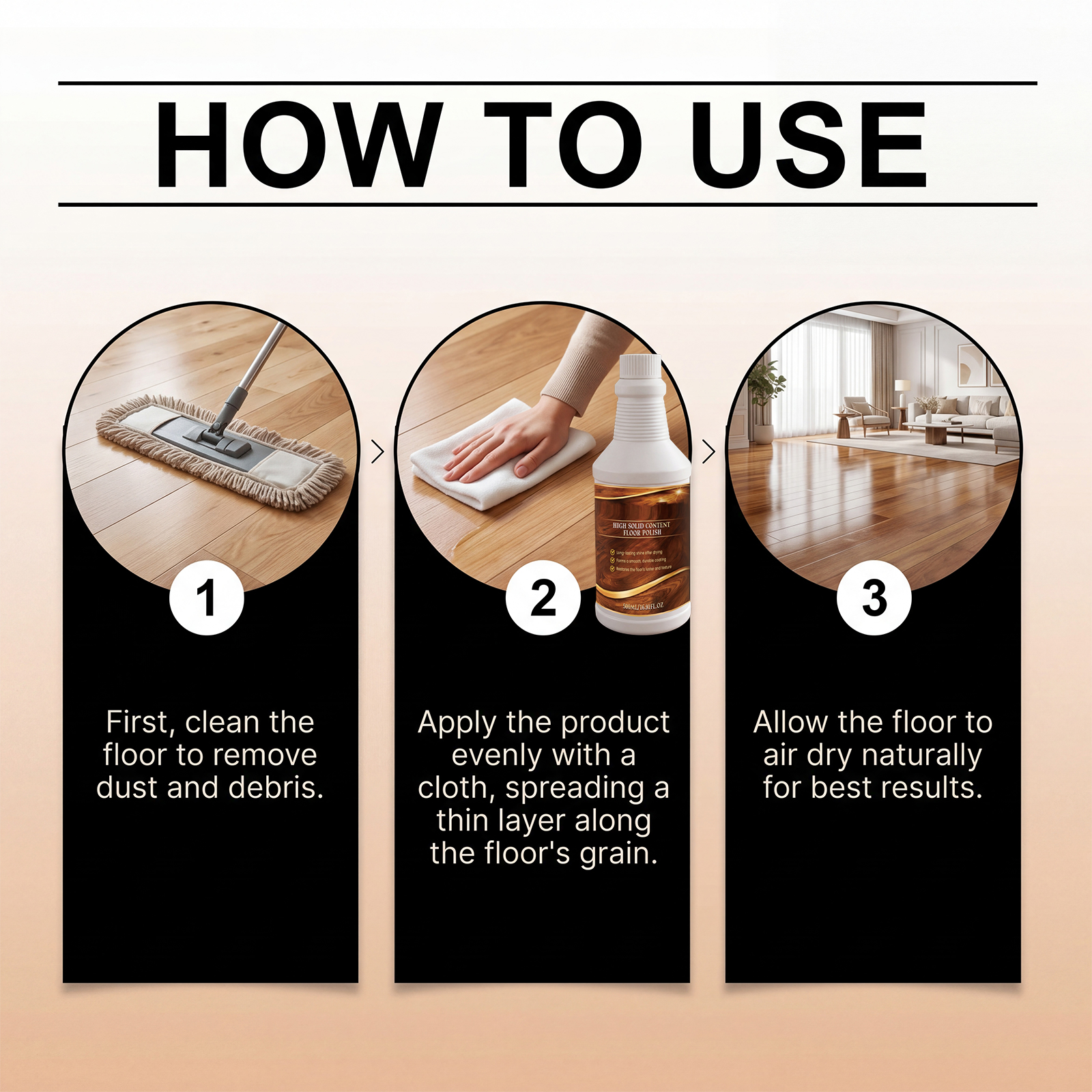 Floor Polish Cleaner Effective Remove Scratch Dirt Daily Bright Convenient Care Agent For All Floors