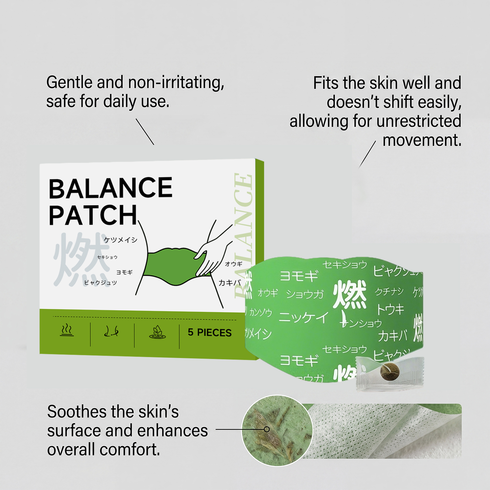 Plant Soothing Balance Patch Mild Botanical Essence Formula Keep Body Light Condition Daily Body Care Sticker