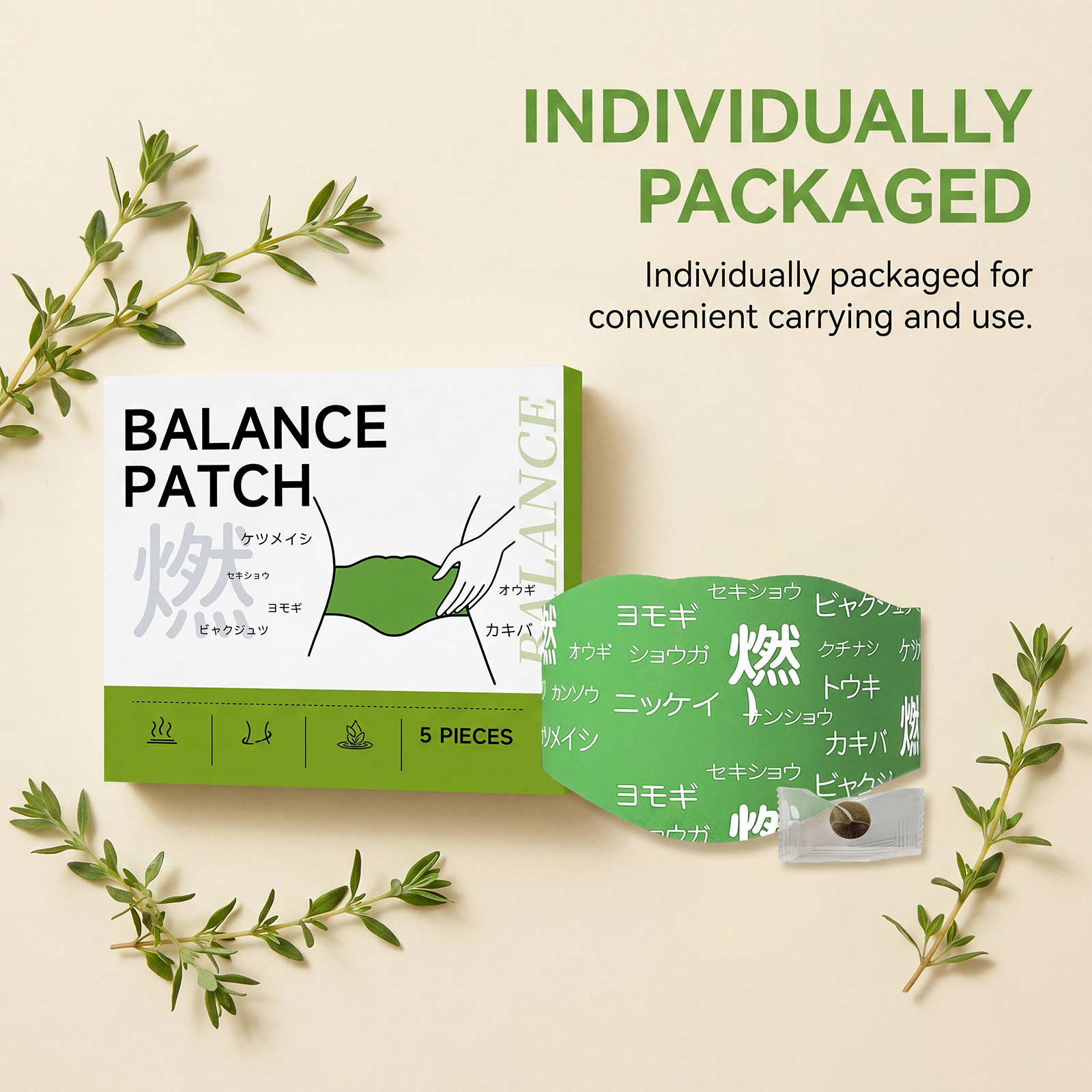 Plant Soothing Balance Patch Mild Botanical Essence Formula Keep Body Light Condition Daily Body Care Sticker