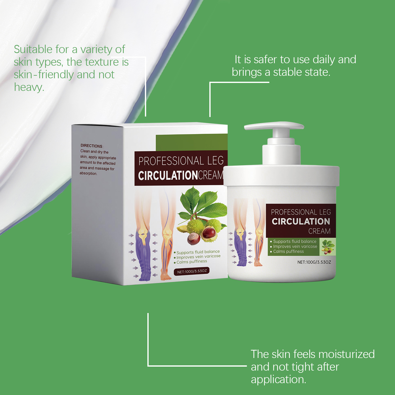 Leg Care Cream Daily Nourishing Joint Skin Massage Balm For Office Sedentary Crowd Use