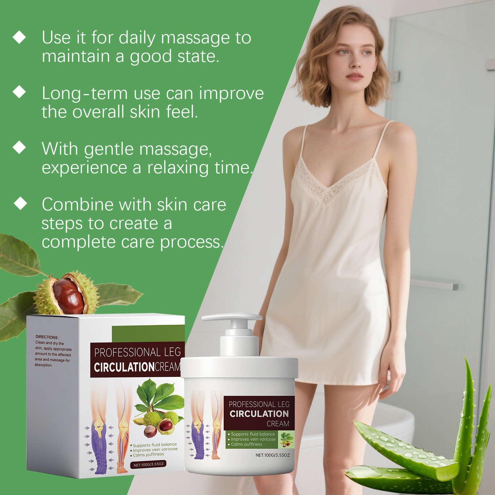 Leg Care Cream Daily Nourishing Joint Skin Massage Balm For Office Sedentary Crowd Use