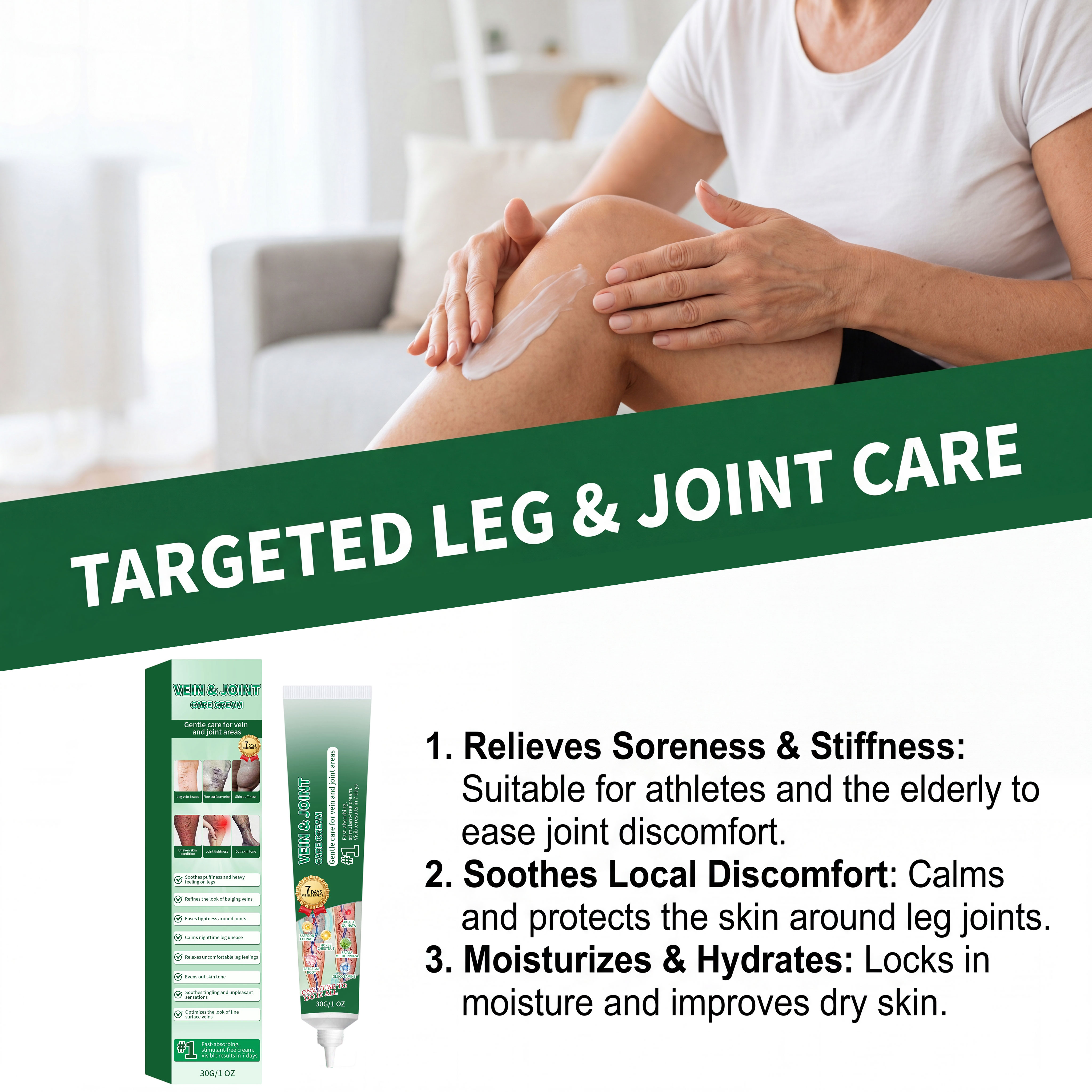 Leg Joint Care Ointment Moisturizing Nourishing Gentle Easy Coating Skin Around Joint Area