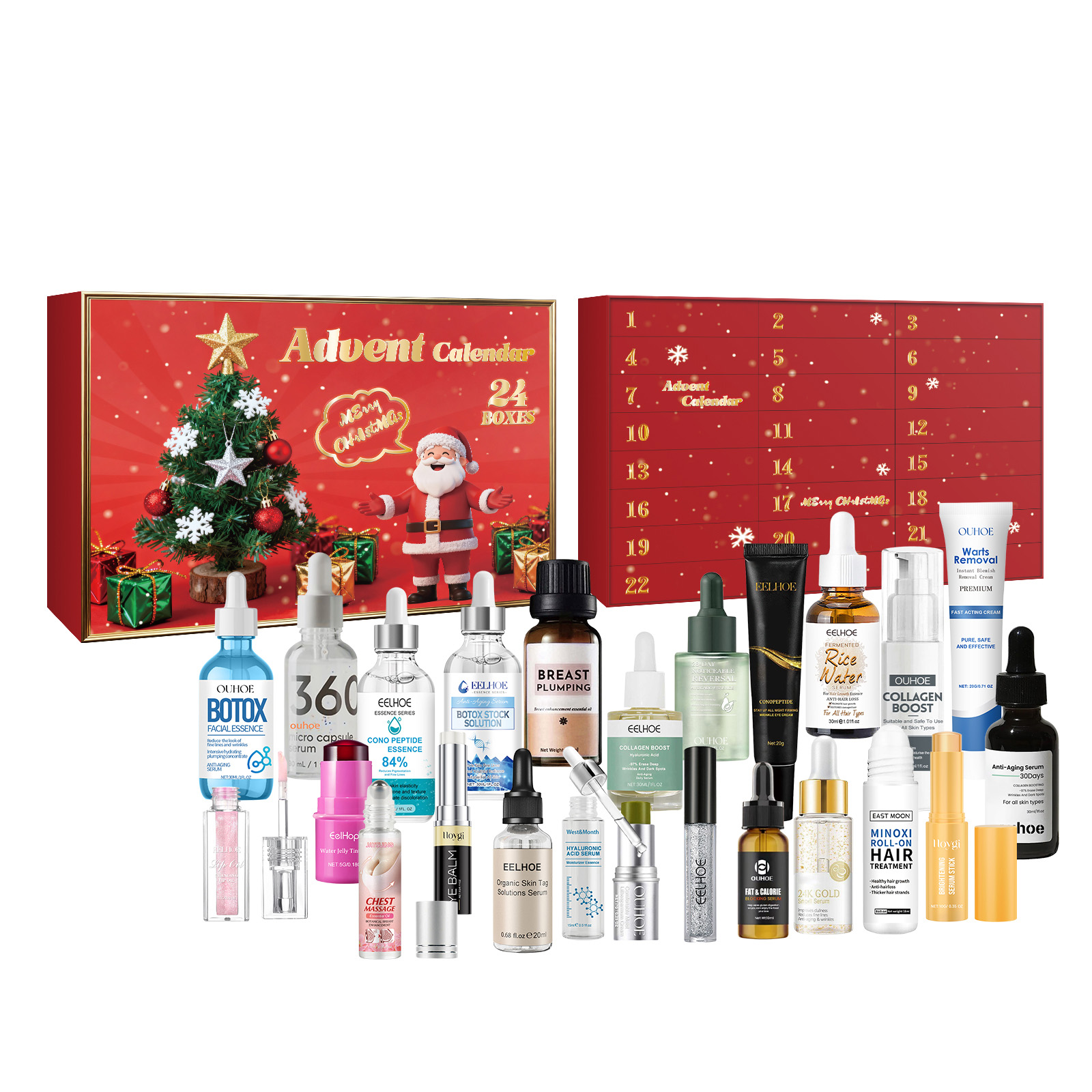 Christmas Countdown Beauty Skincare Gift Box Moisturizing Hydrating Smooth Delicate Facial Care Surprise Blind Box