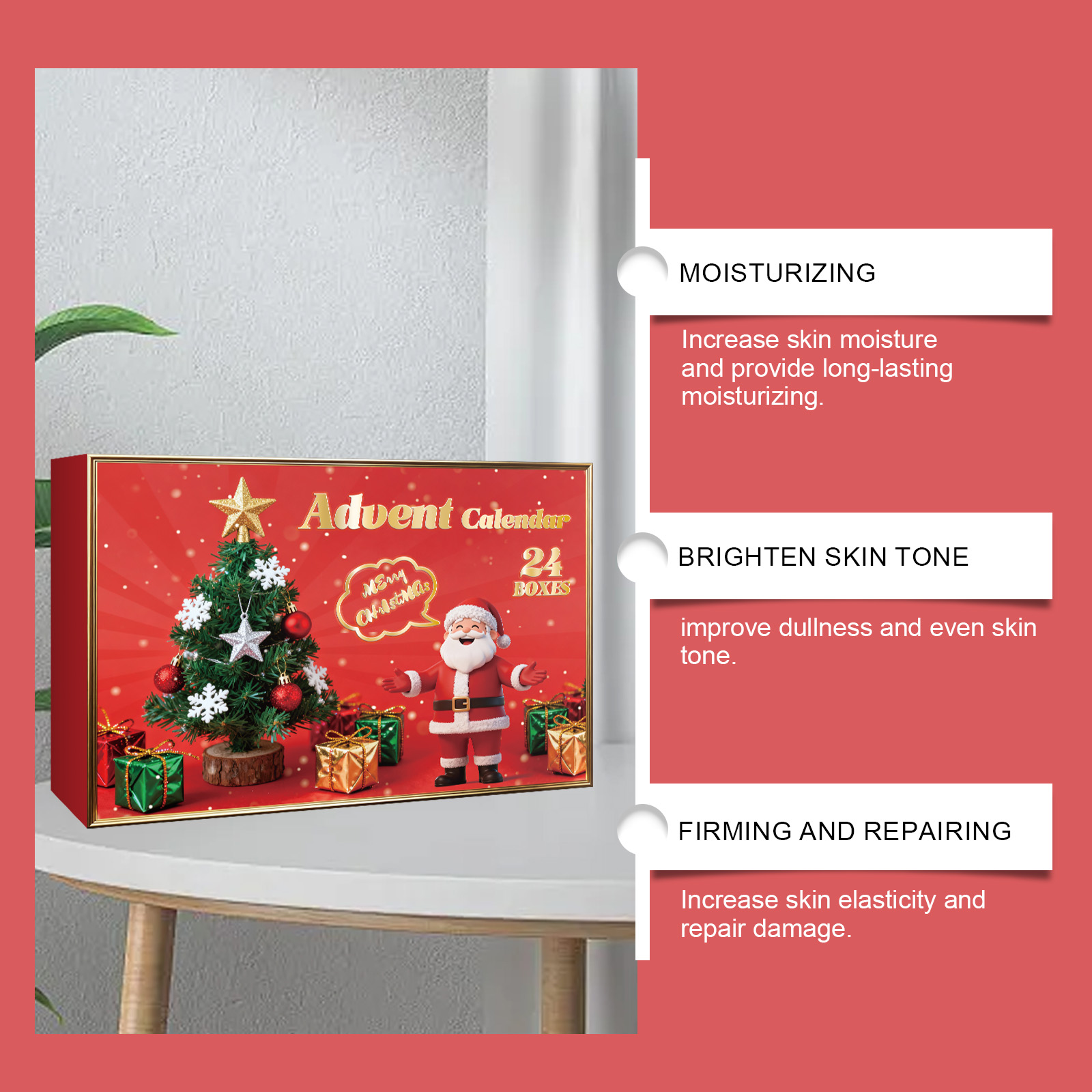 Christmas Countdown Beauty Skincare Gift Box Moisturizing Hydrating Smooth Delicate Facial Care Surprise Blind Box