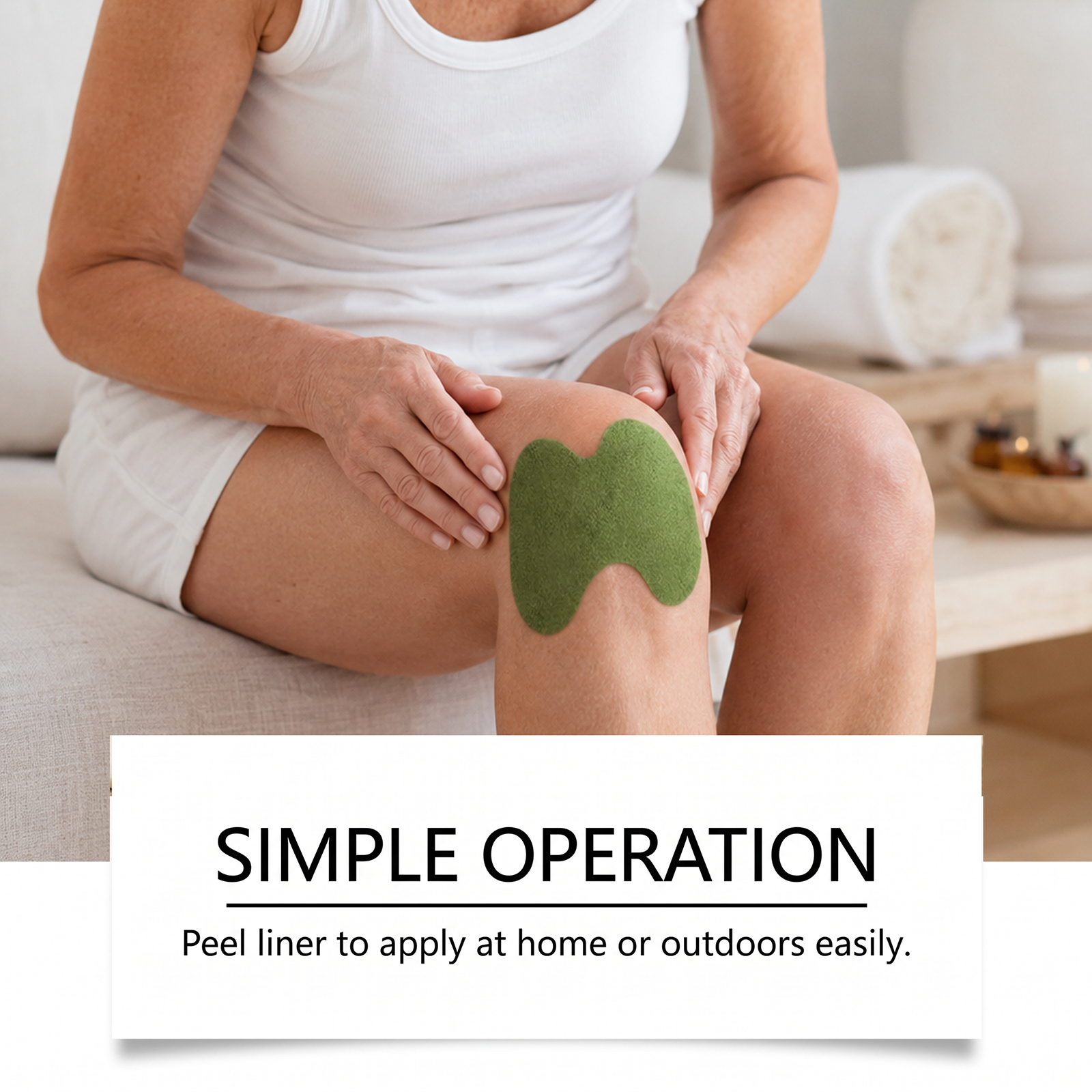 Mugwort Knee Patch Mild Care Knee Joint Gentle Massage Comfort Daily External Patch Skin Friendly Breathable