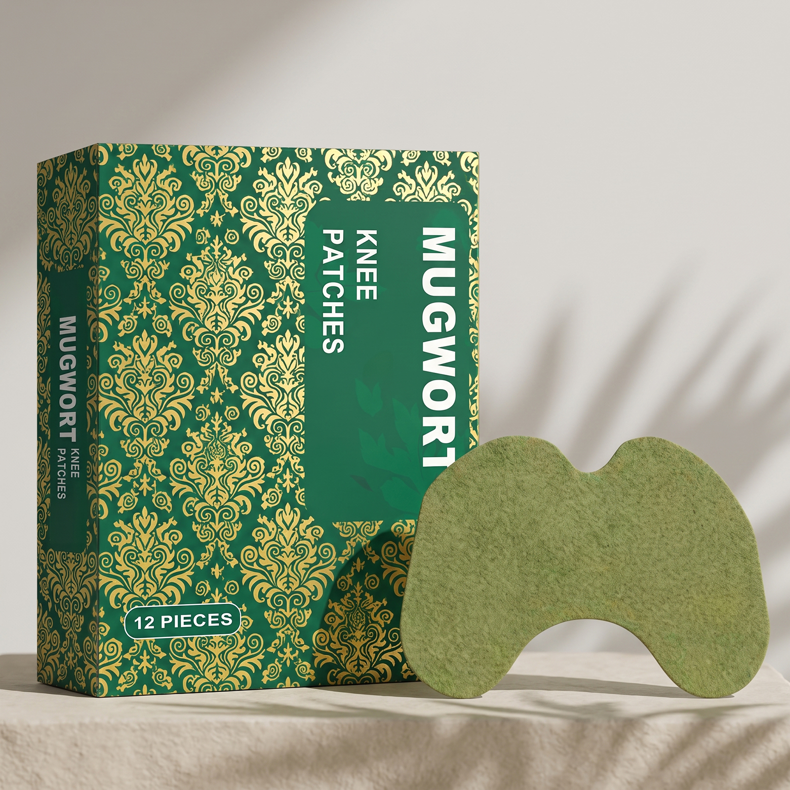 Mugwort Knee Patch Mild Care Knee Joint Gentle Massage Comfort Daily External Patch Skin Friendly Breathable