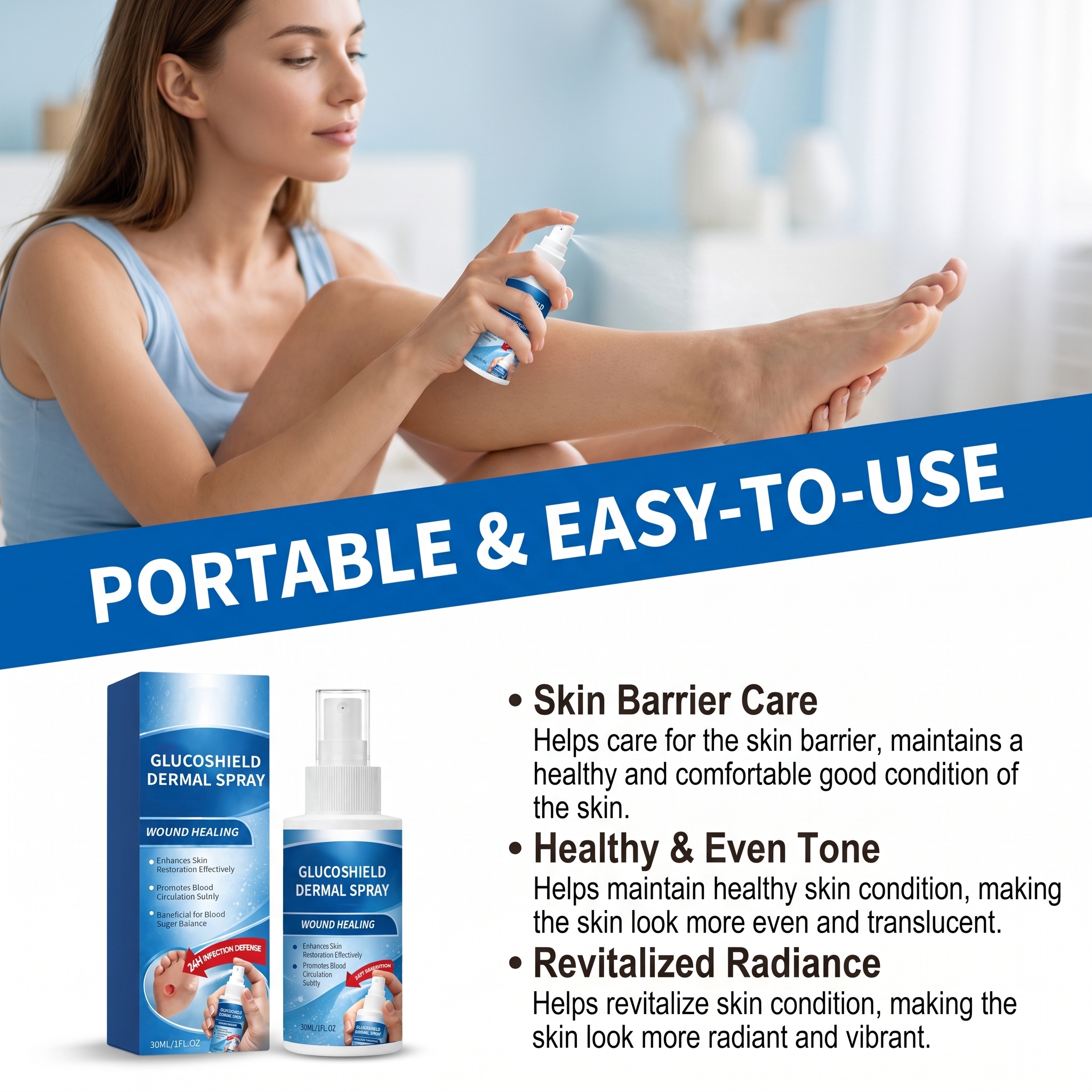 Foot Comfort Care Spray Mild Ingredients Nourish Foot Skin Refreshing Comfortable Easy Absorption Care Spray