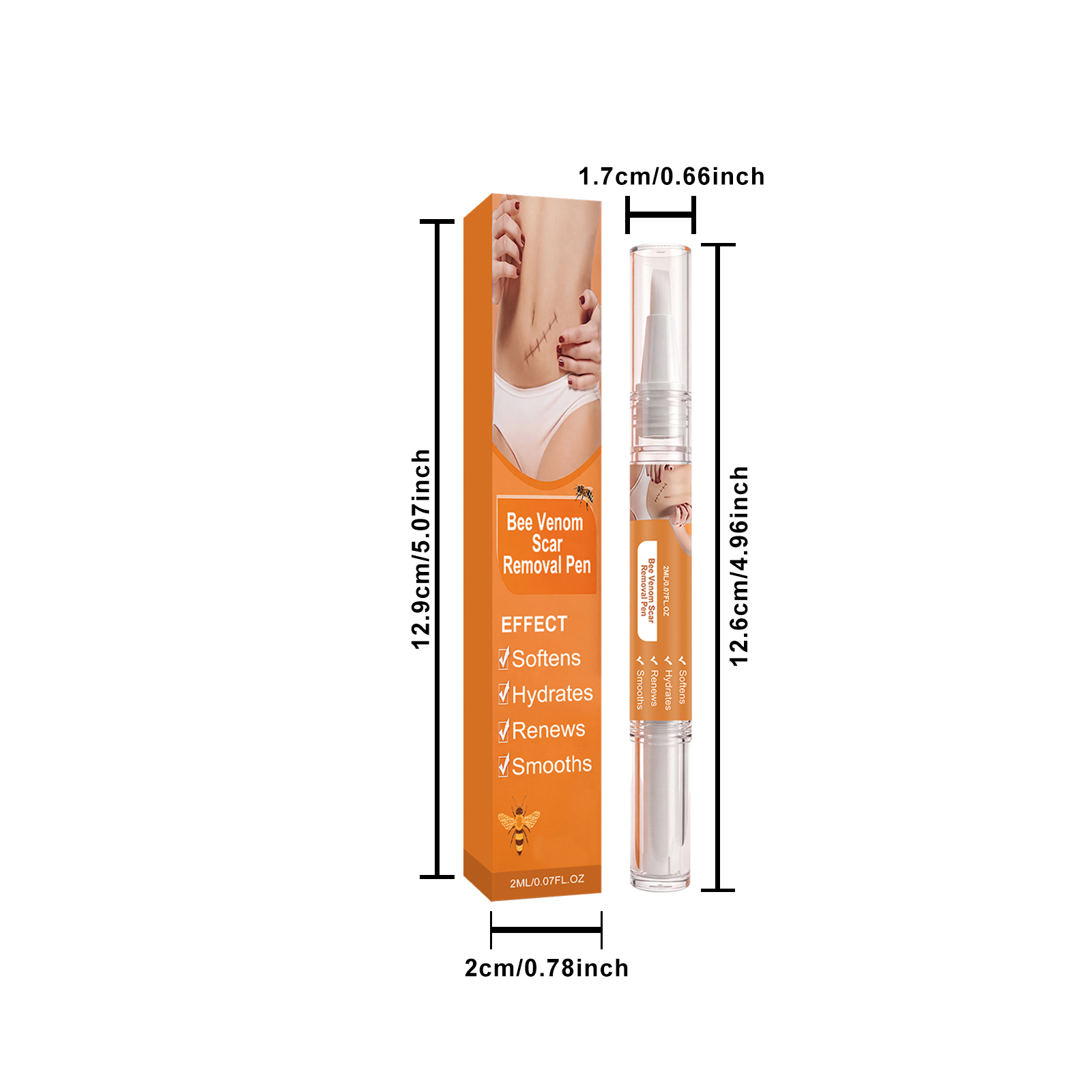Bee Venum Skin Scar Care Pen Mild Moisturizing Body Skin Scar Smoothing Tender Daily Care Pen