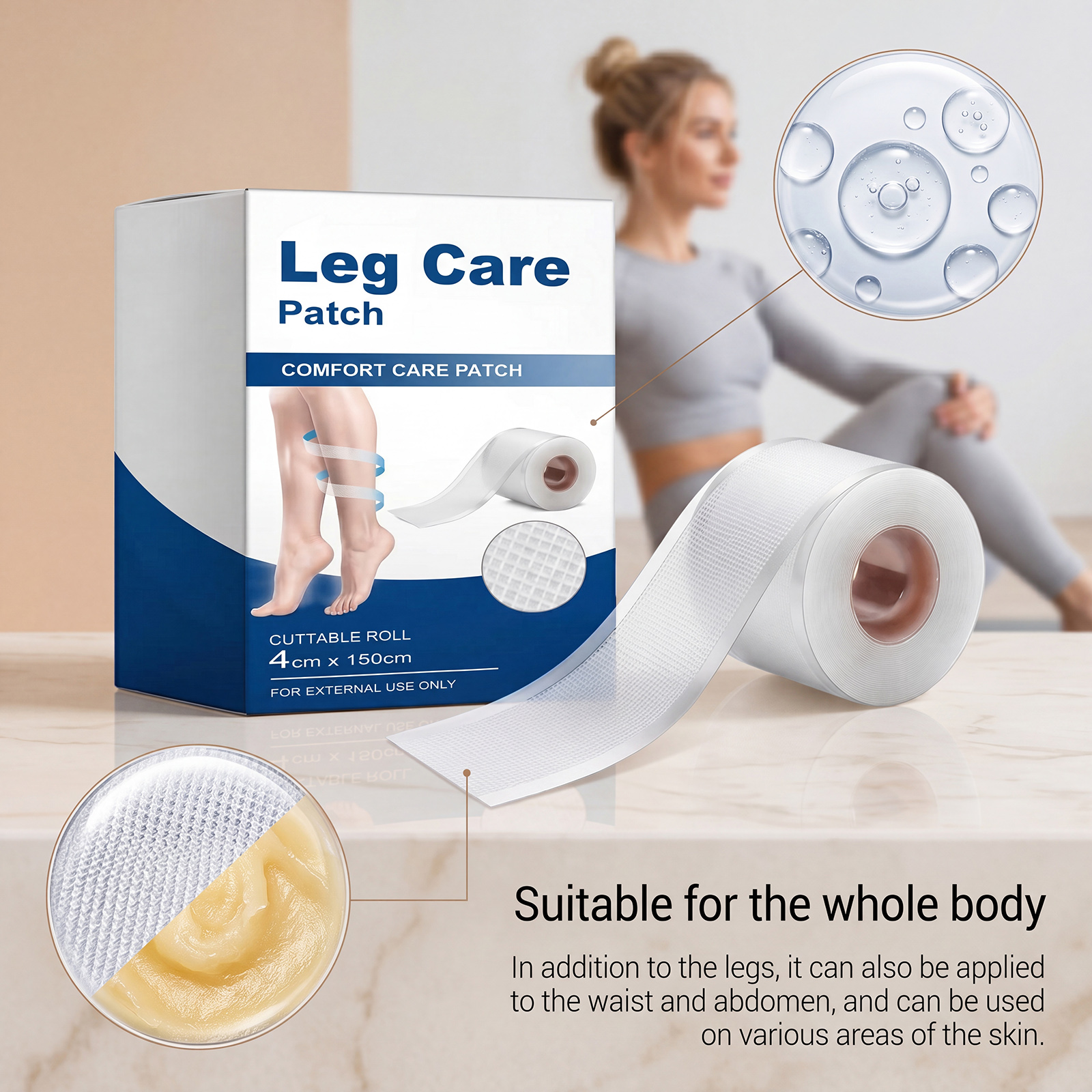 Leg Care Patch Mild Comfort Leg Skin Discomfort Skin Friendly Breathable External Portable Care Patch