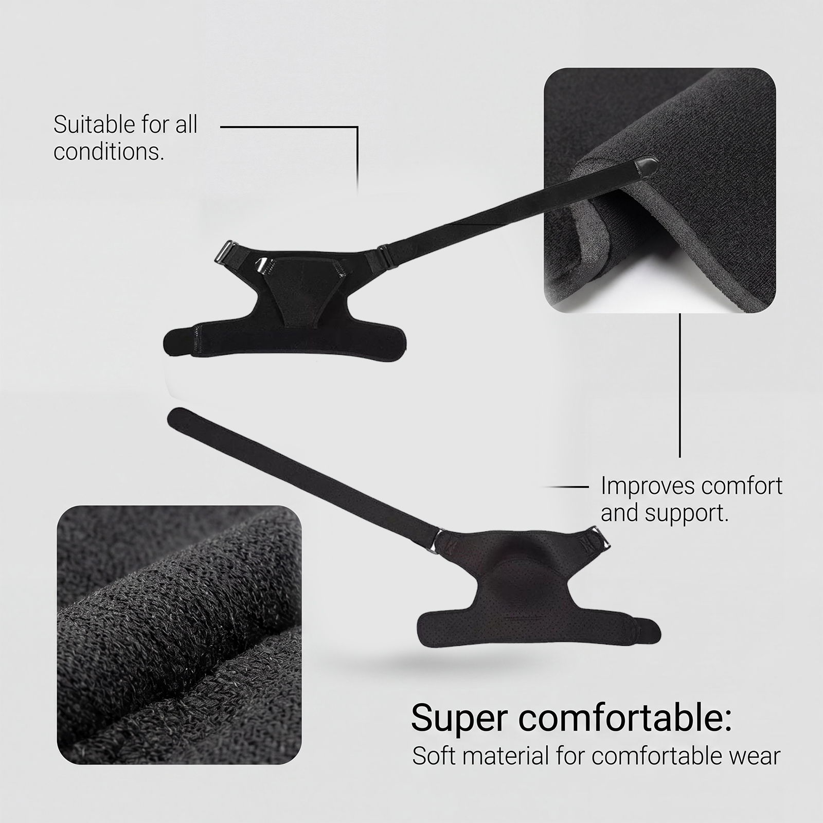 Shoulder Brace Adjustable Composite Flannel Comfort Convenient Wear Soft Daily Body Care Support Gear