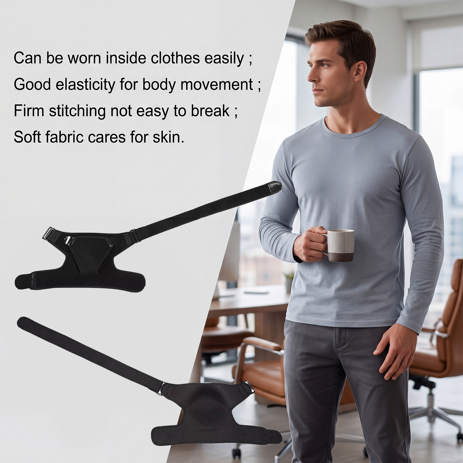 Shoulder Brace Adjustable Composite Flannel Comfort Convenient Wear Soft Daily Body Care Support Gear