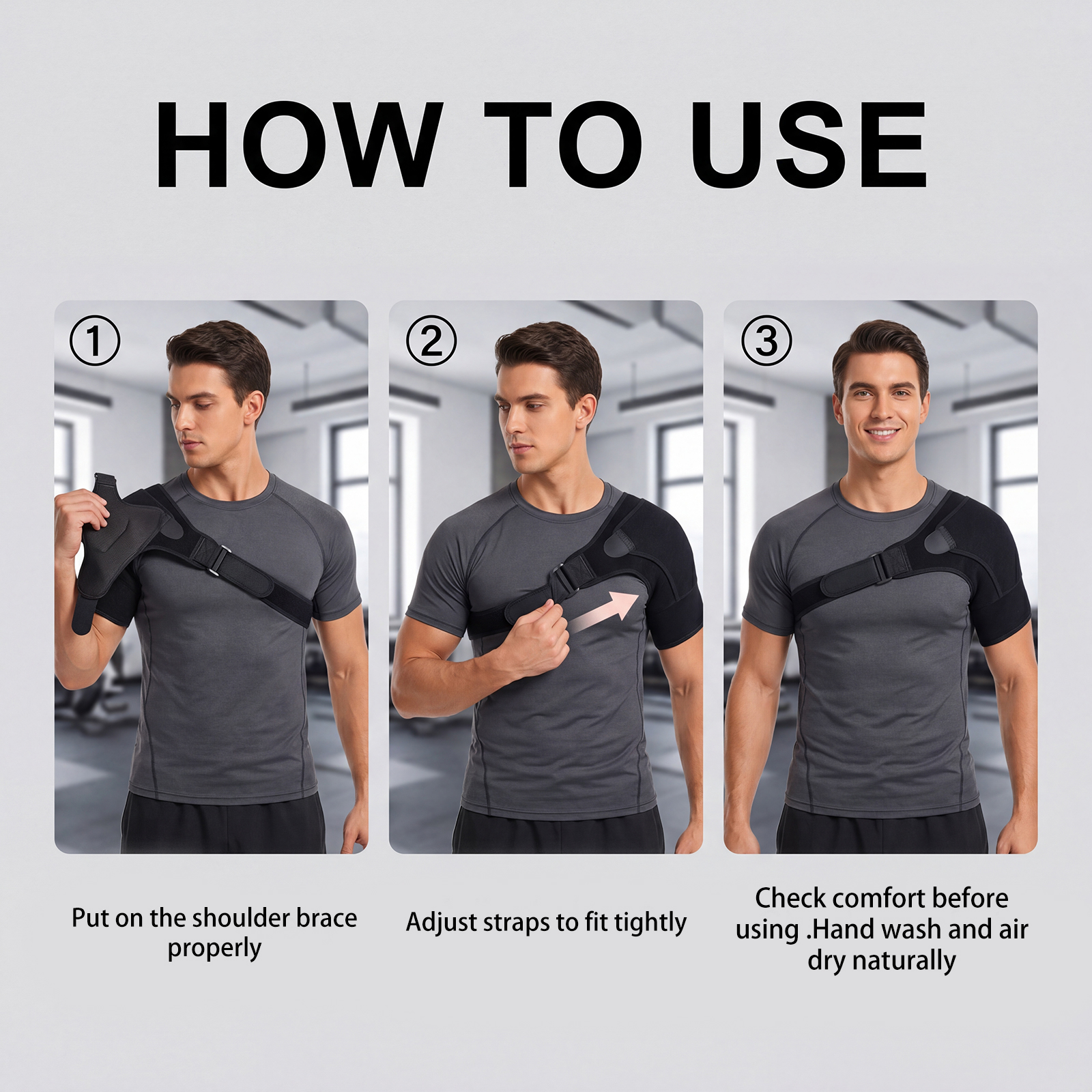 Shoulder Brace Adjustable Composite Flannel Comfort Convenient Wear Soft Daily Body Care Support Gear